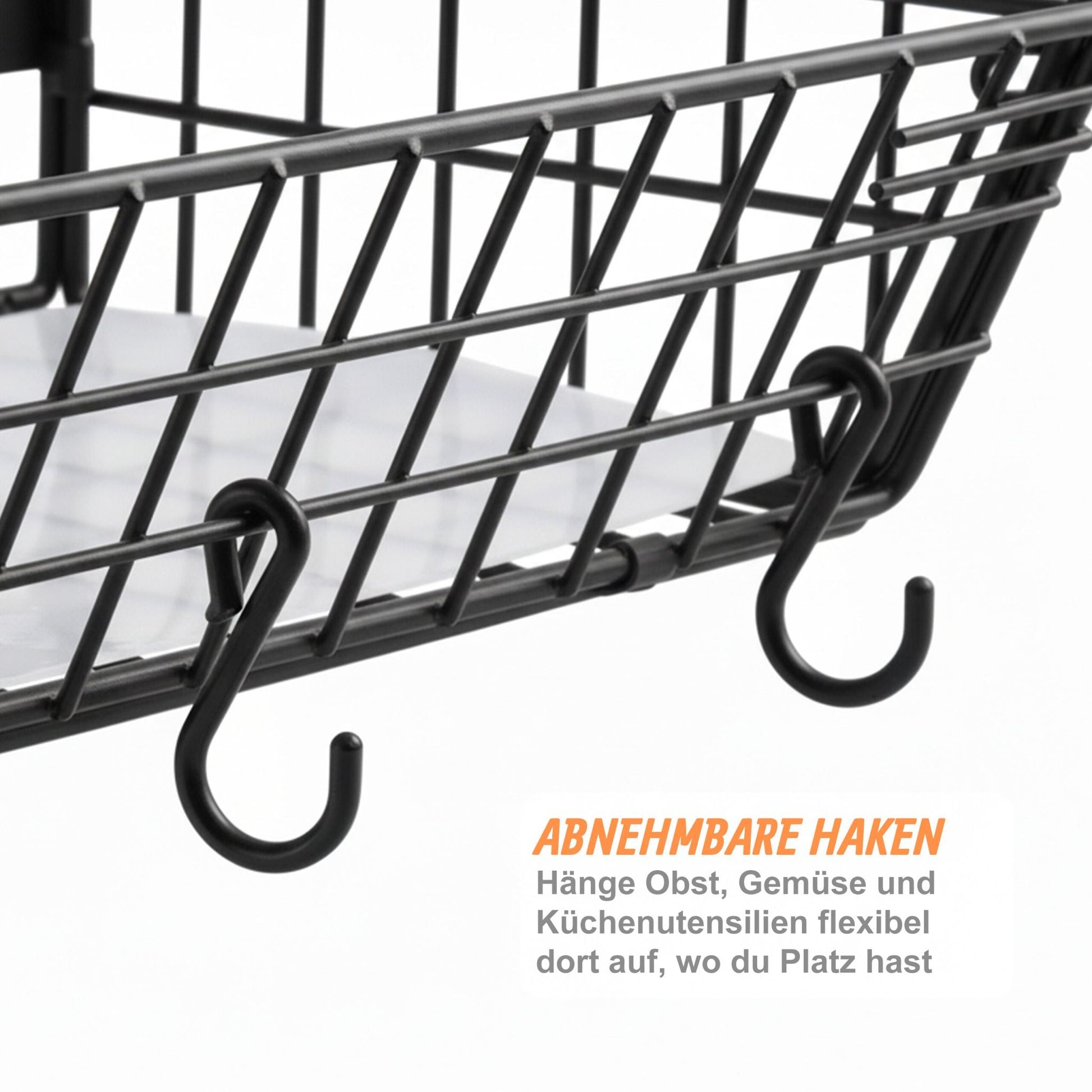 Obstkorb Wandregal magnetisch 2er-Set Hellbraun-Schwarz von Relaxdays