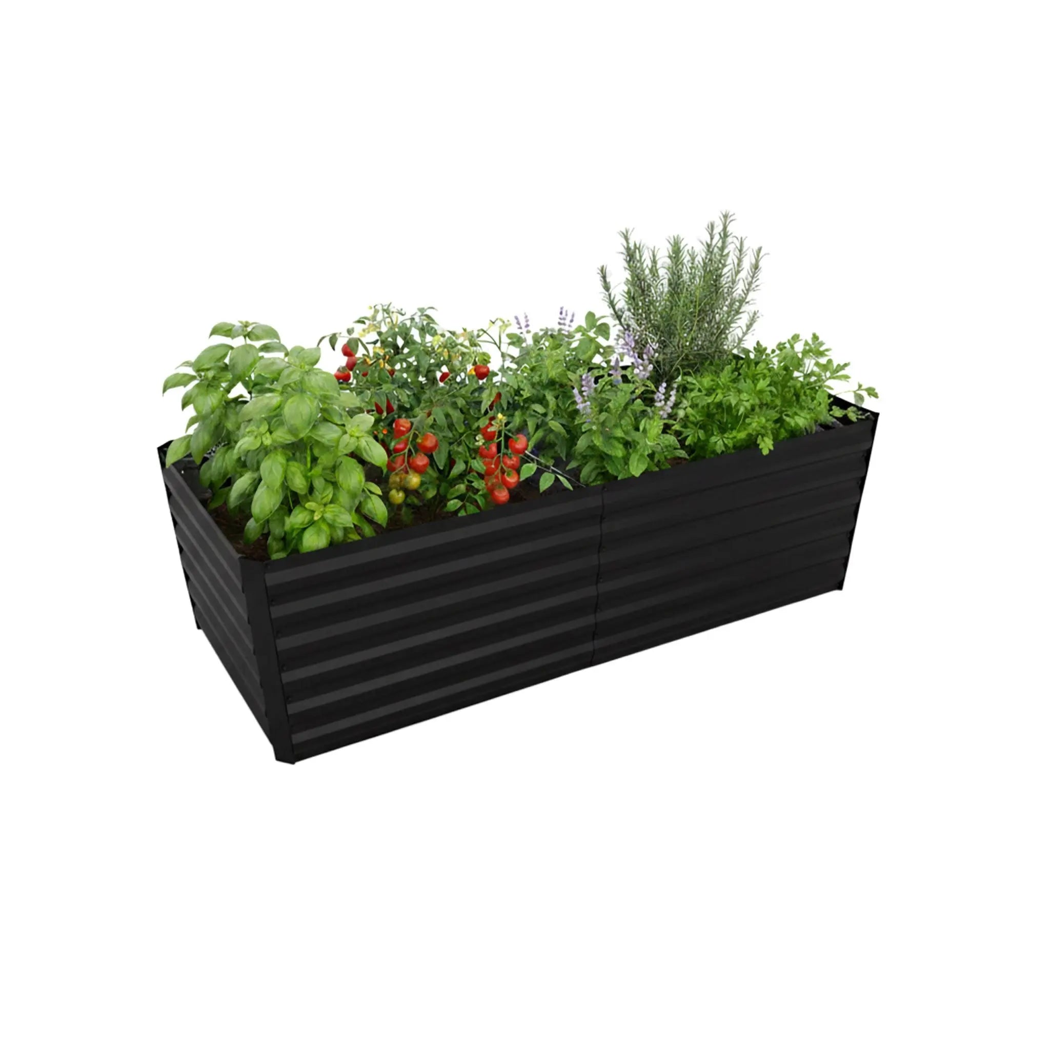 Hochbeet Metall 57x180x90cm Schwarz von Relaxdays
