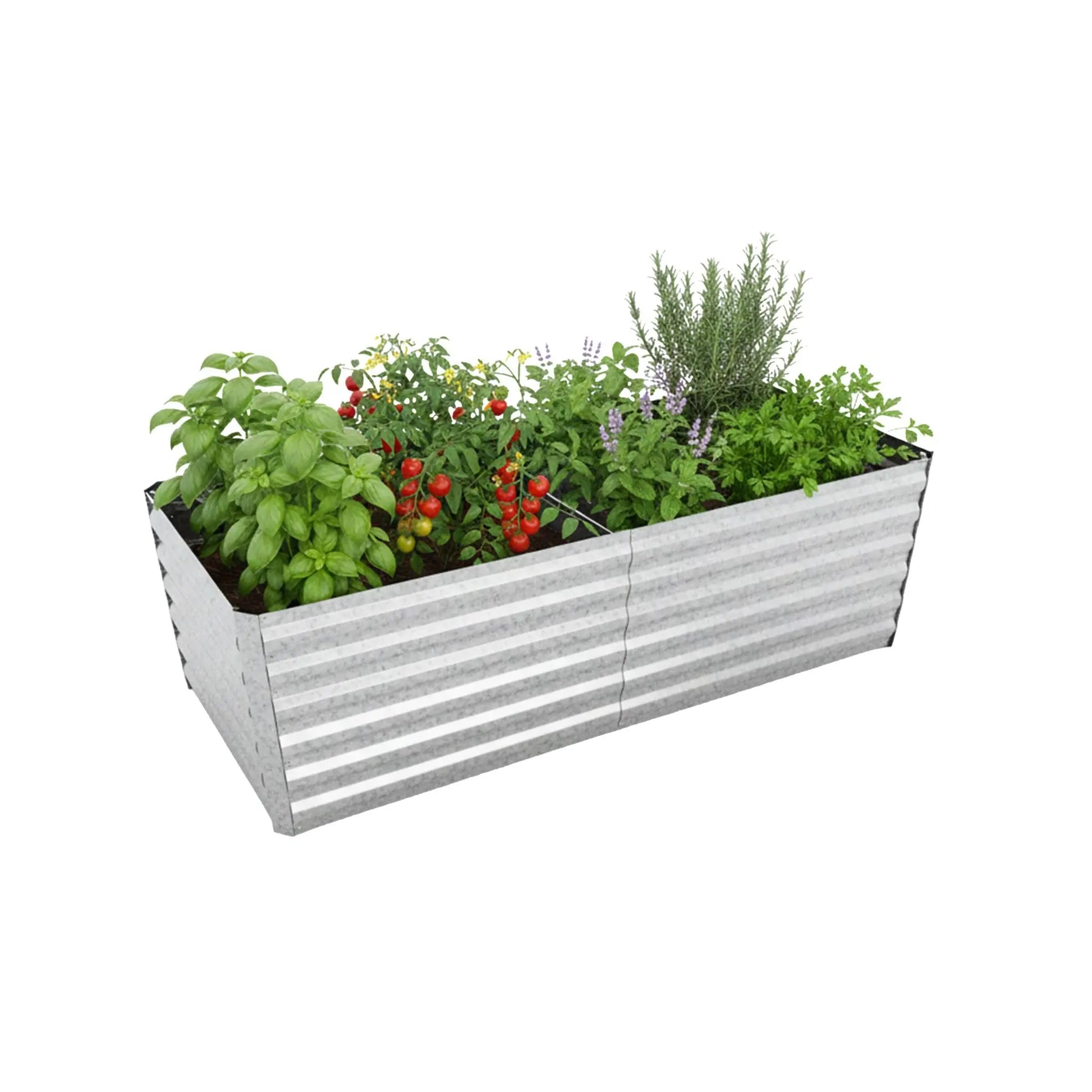 Hochbeet Metall 57x180x90cm Silber von Relaxdays