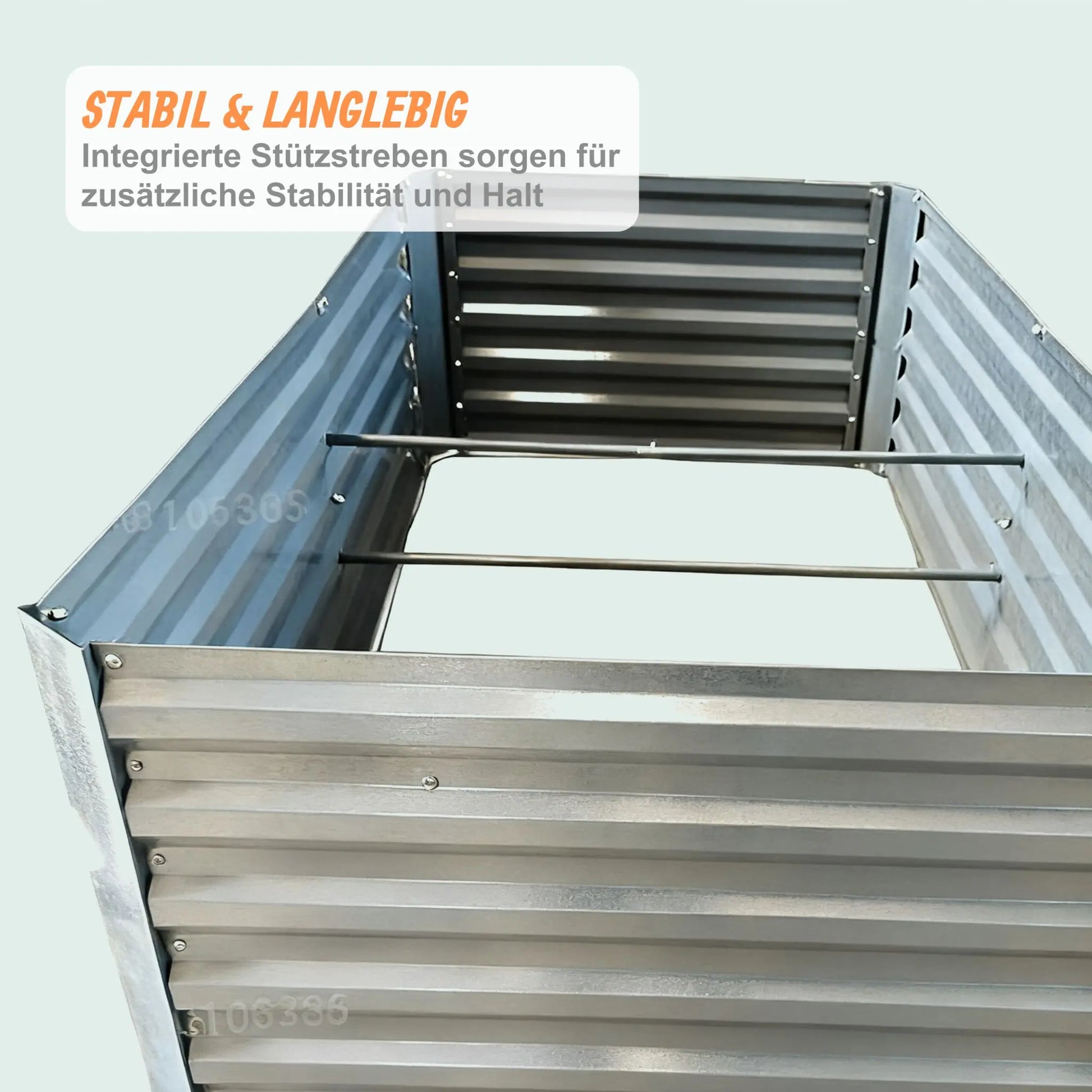 Hochbeet Metall 57x180x90cm Silber von Relaxdays