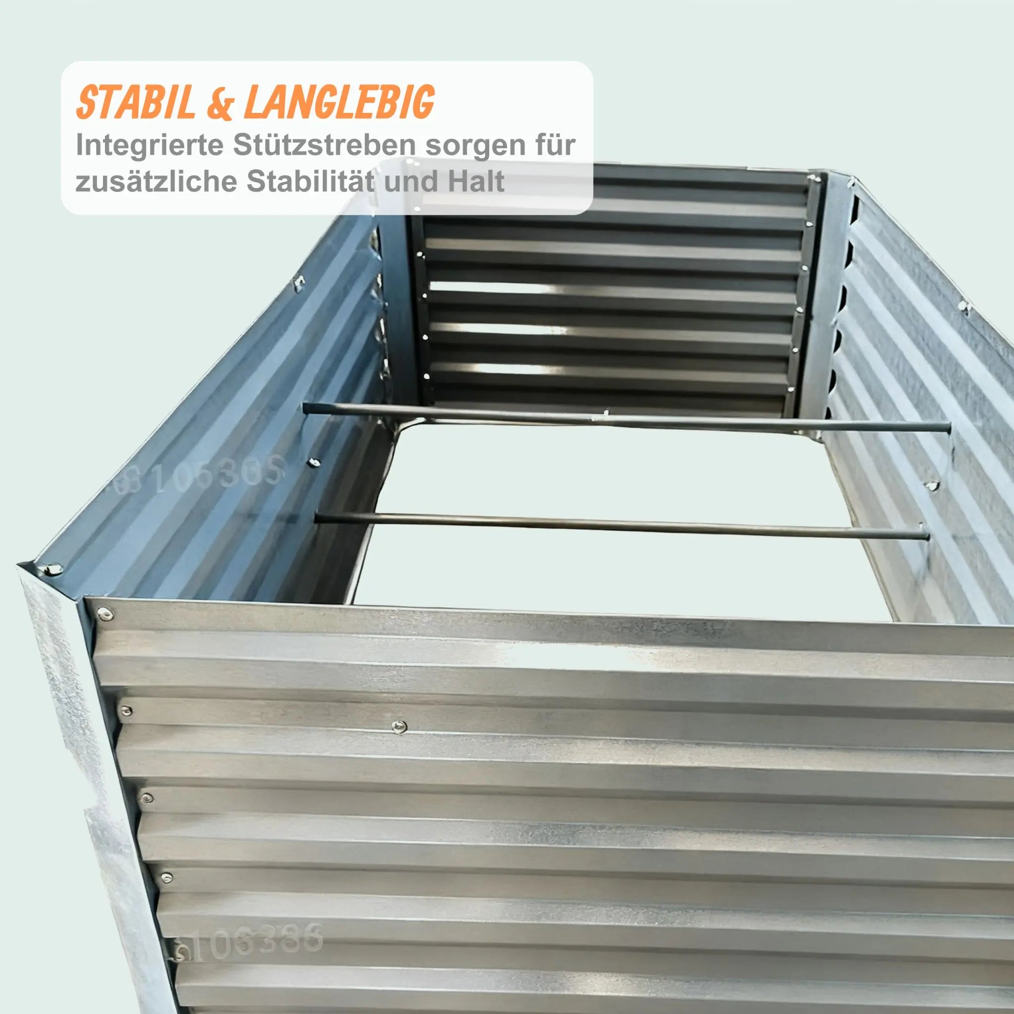 Hochbeet Metall 57x180x90cm Silber von Relaxdays