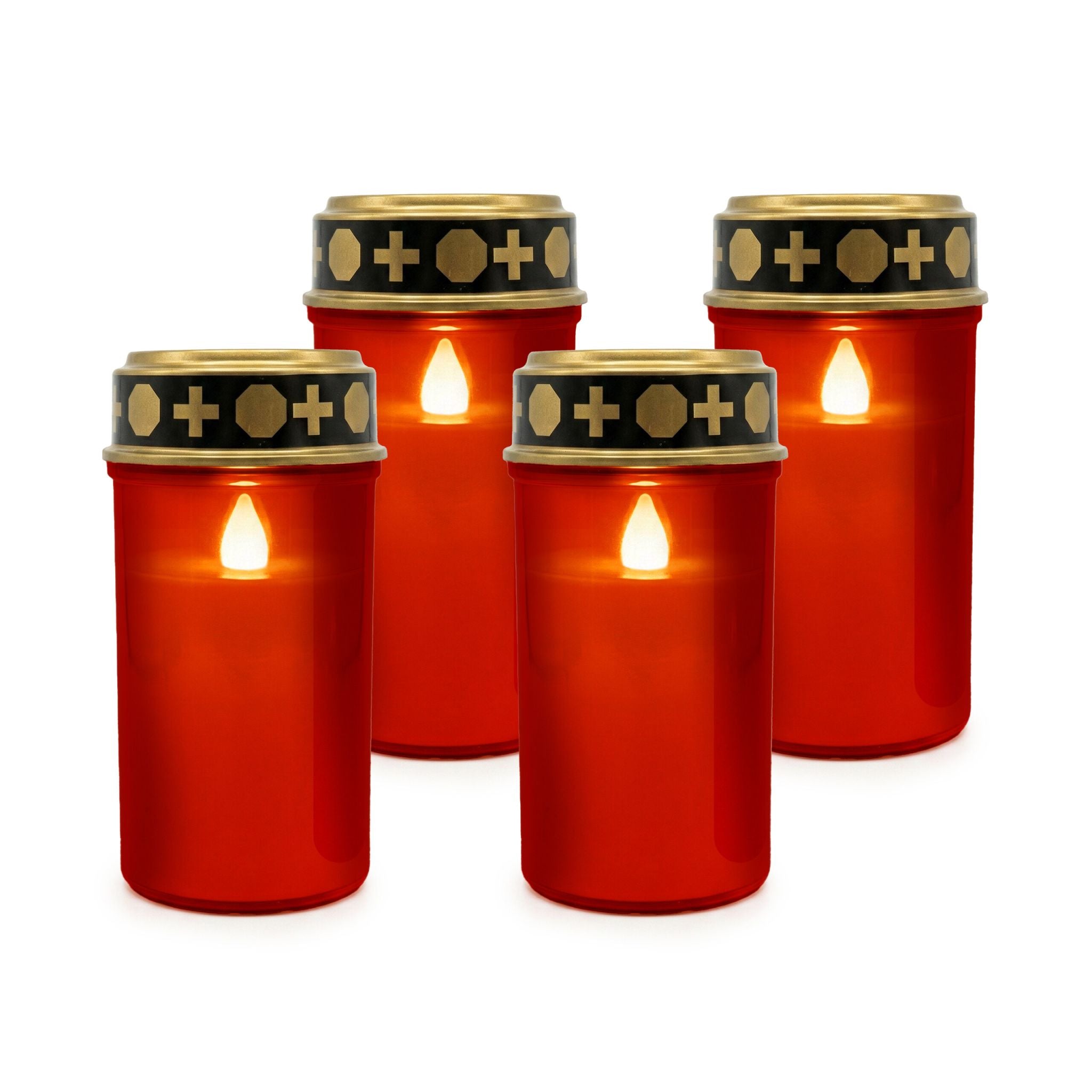 LED Grablicht 4er-Set Gold-Rot-Schwarz von Relaxdays