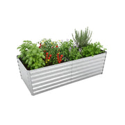 Hochbeet Metall eckig Silber von Relaxdays