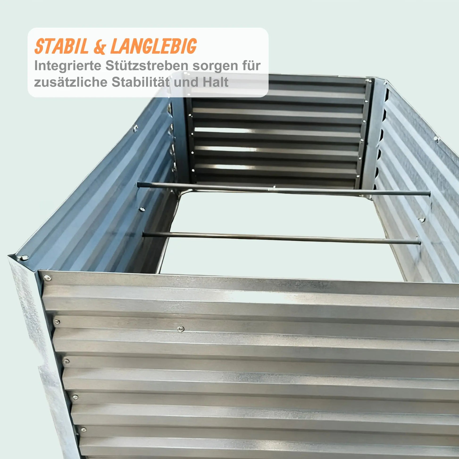 Hochbeet Metall eckig Silber von Relaxdays
