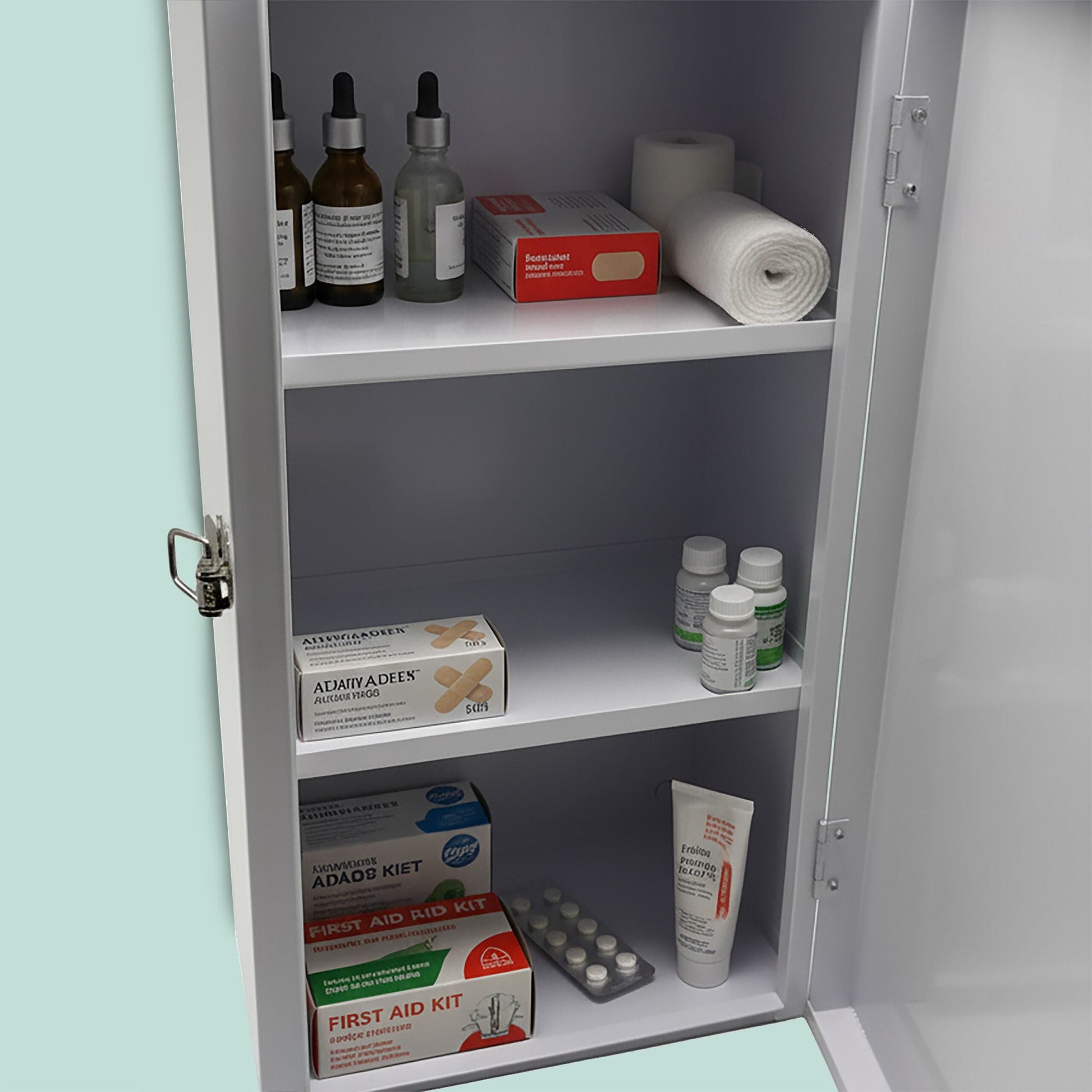 XXL Medizinschrank Weiss-Grün von Relaxdays