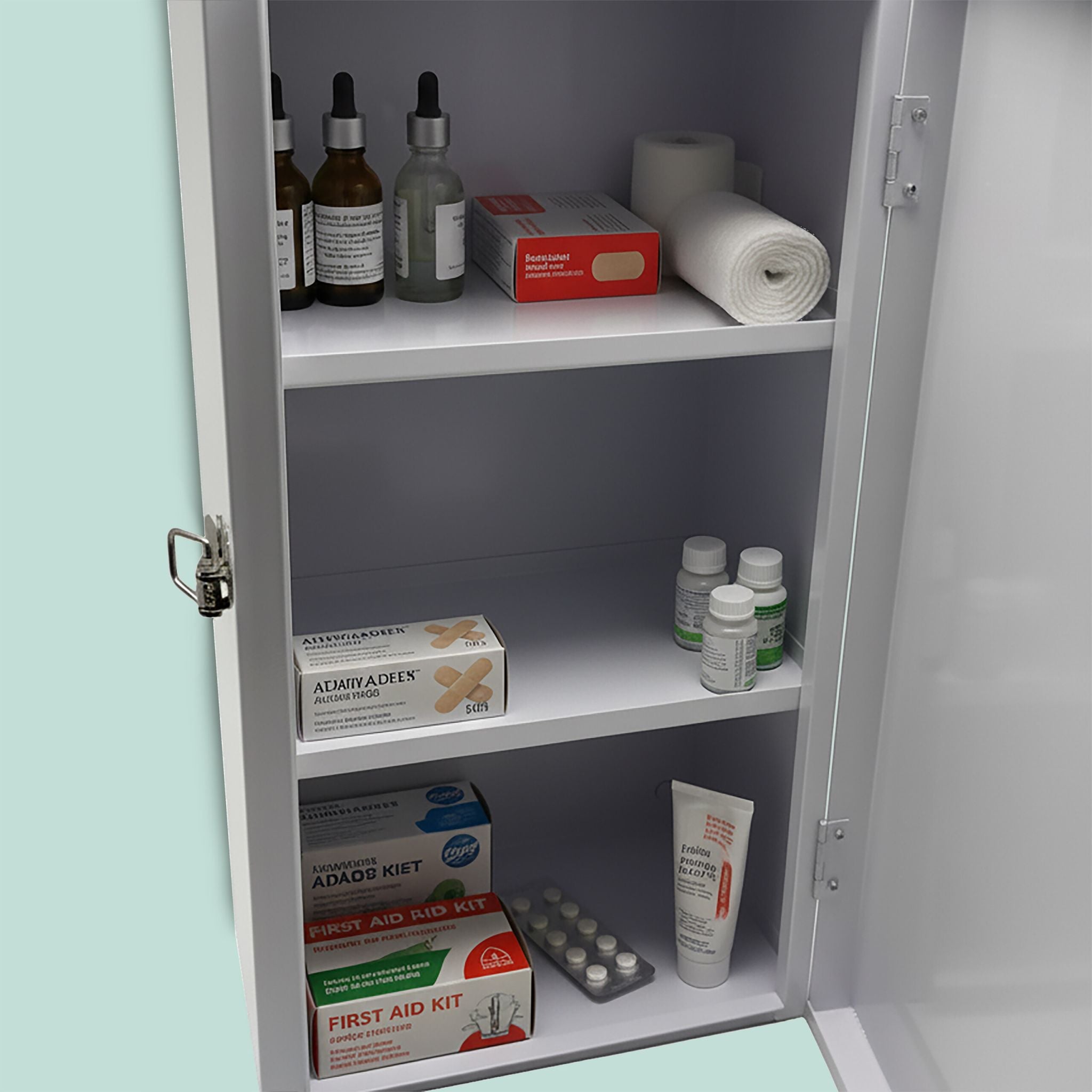 XXL Medizinschrank Weiss-Grün von Relaxdays