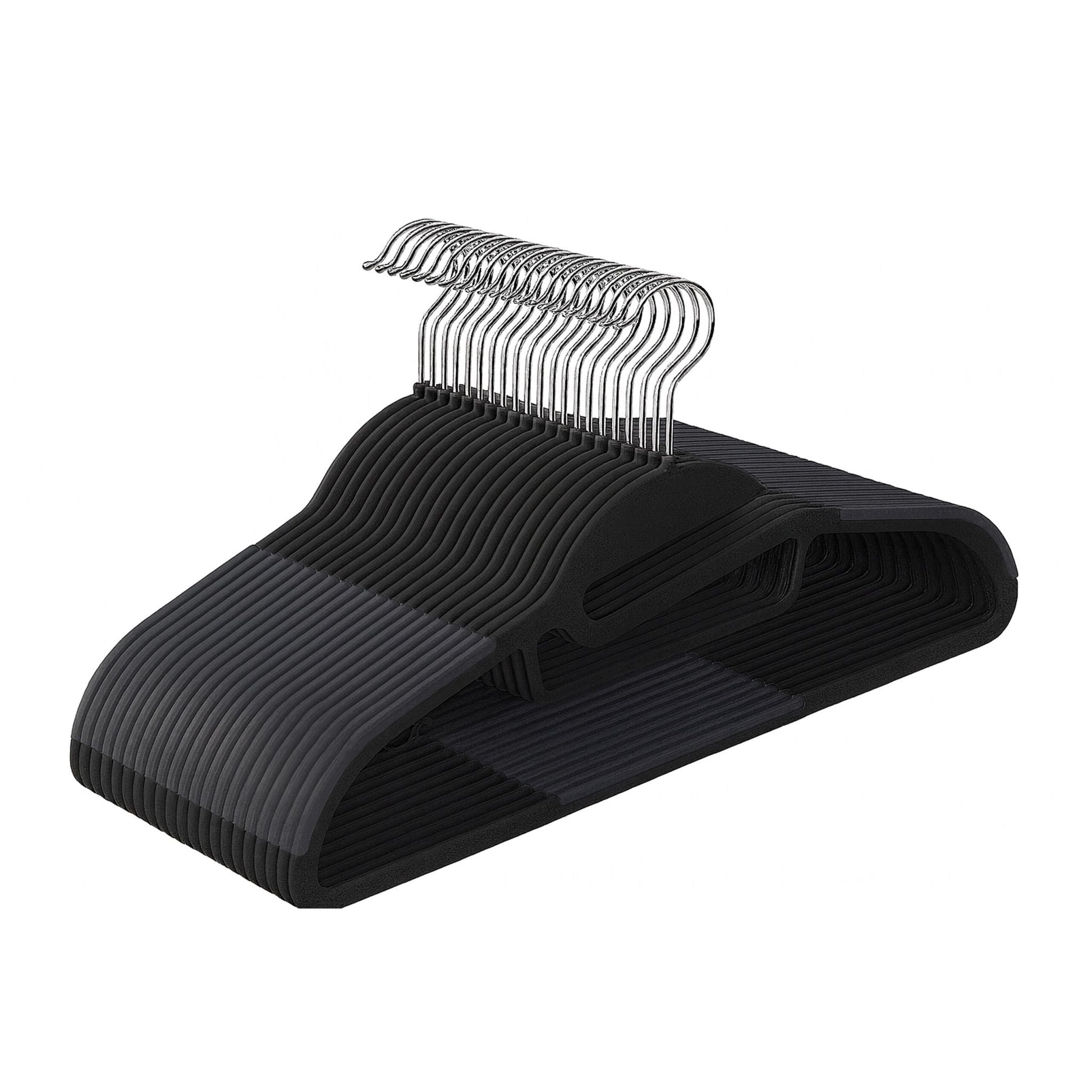 Gummierte Kleiderbügel 20er-Set Schwarz von Relaxdays