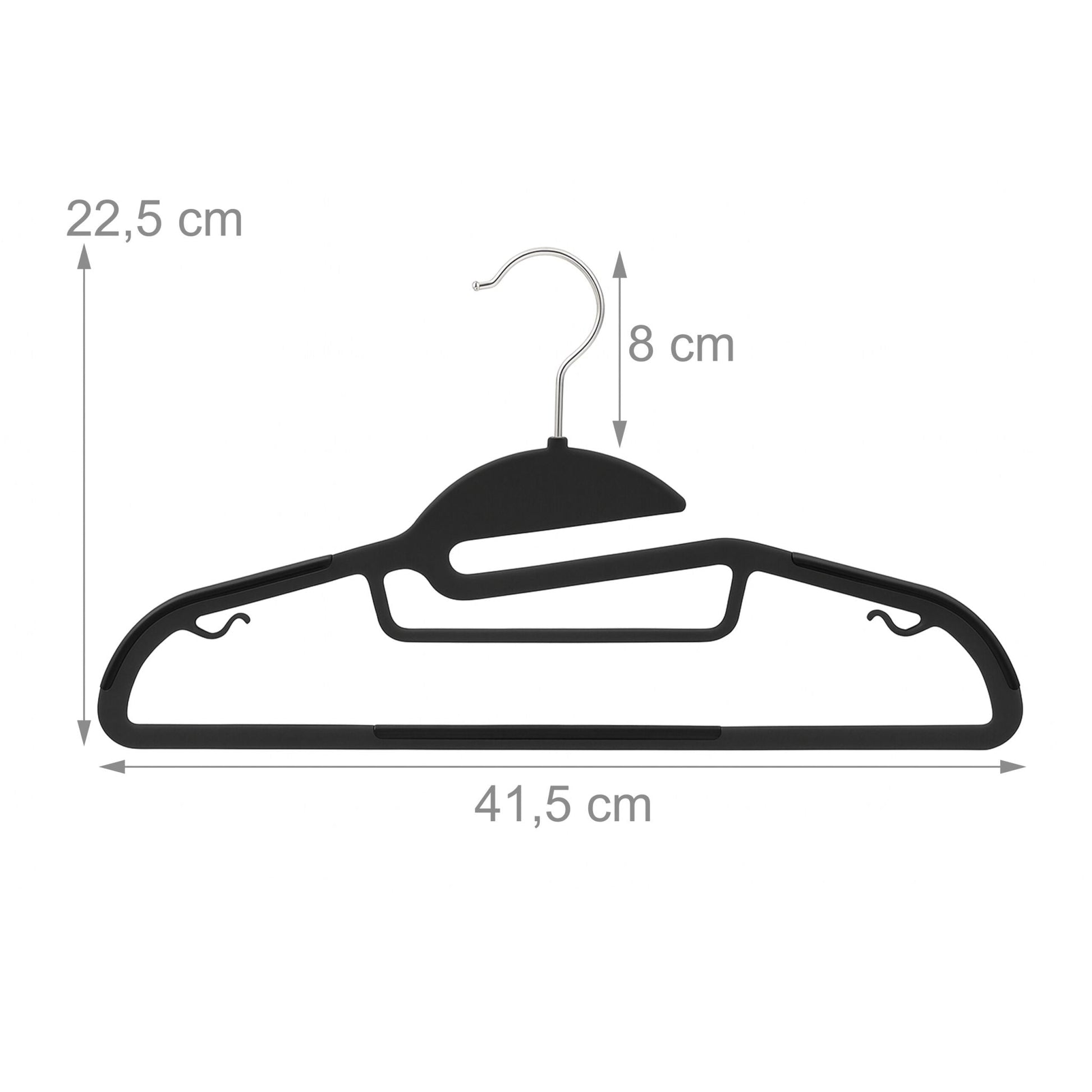 Gummierte Kleiderbügel 20er-Set Schwarz von Relaxdays