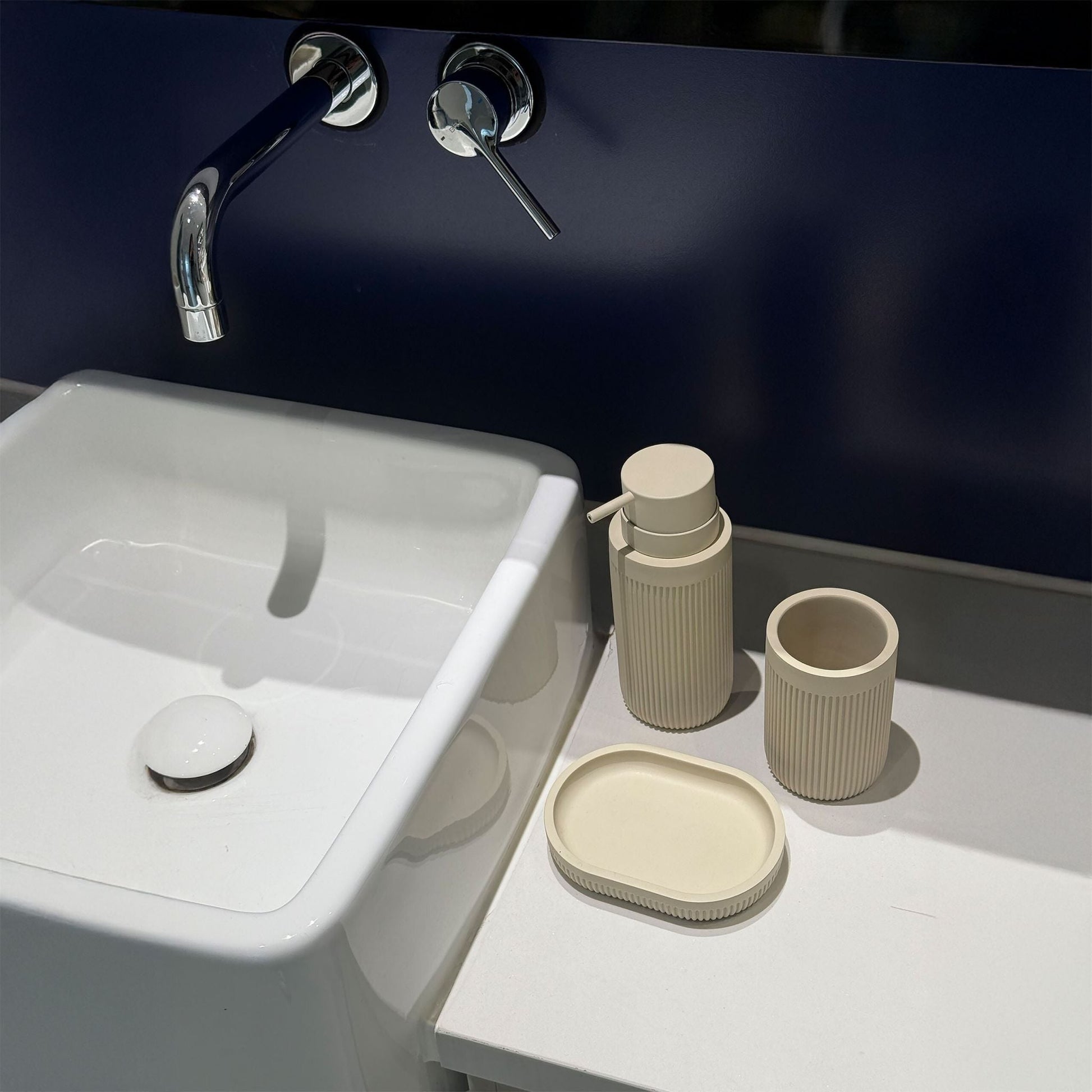 Bad Accessoires 3-teilig Beige von Relaxdays