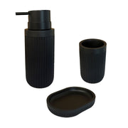 Bad Accessoires 3-teilig Schwarz von Relaxdays
