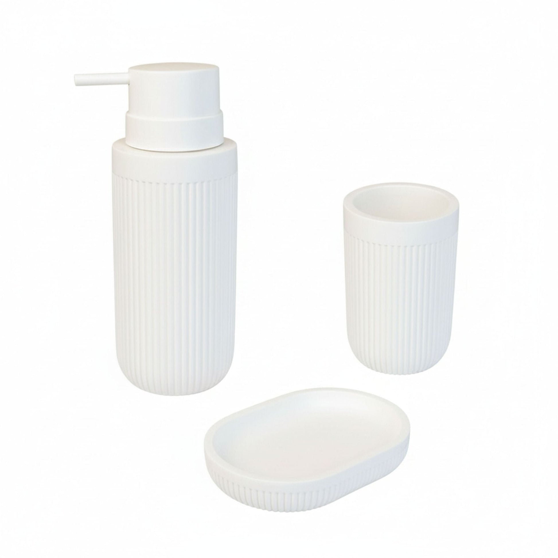 Bad Accessoires 3-teilig Weiss von Relaxdays