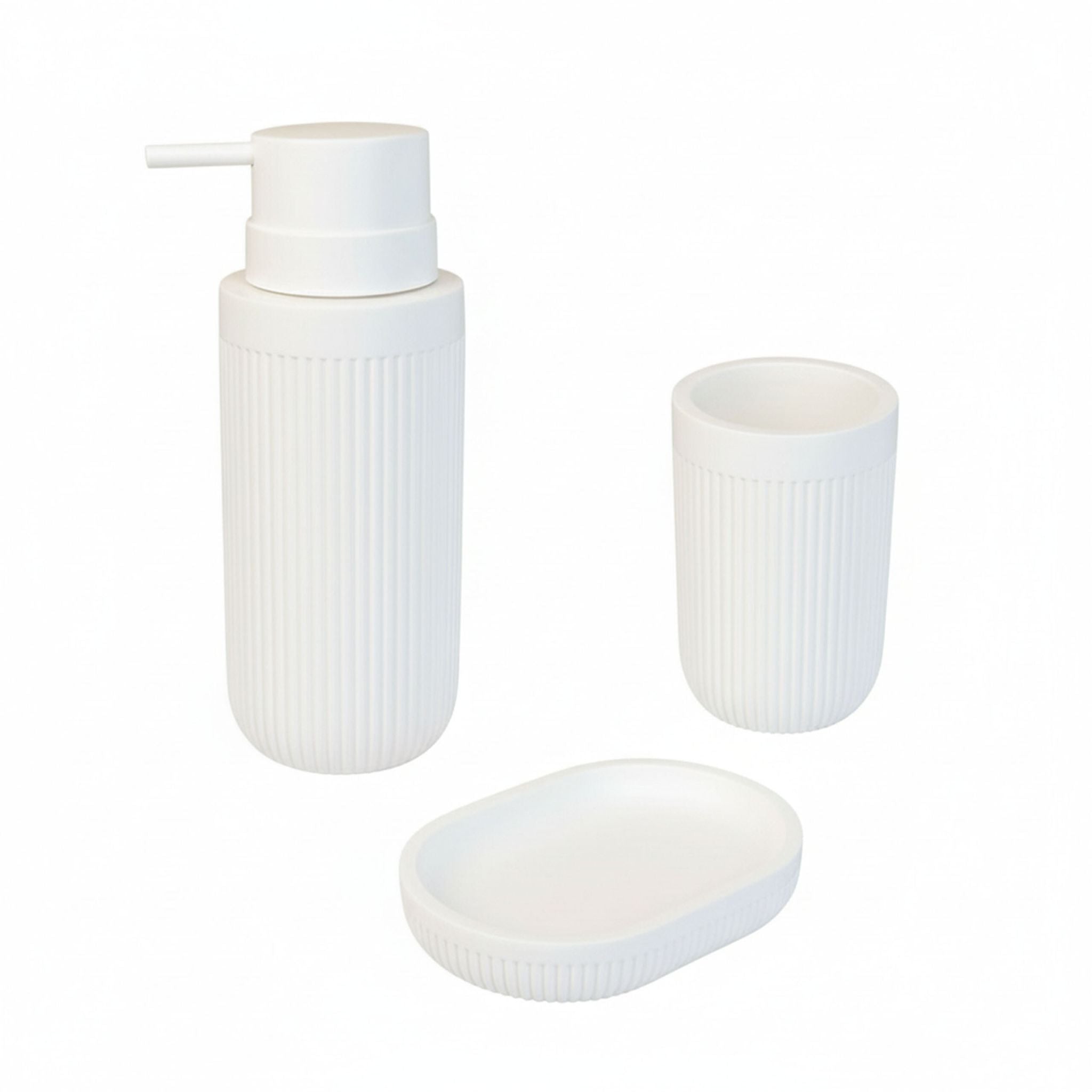 Bad Accessoires 3-teilig Weiss von Relaxdays
