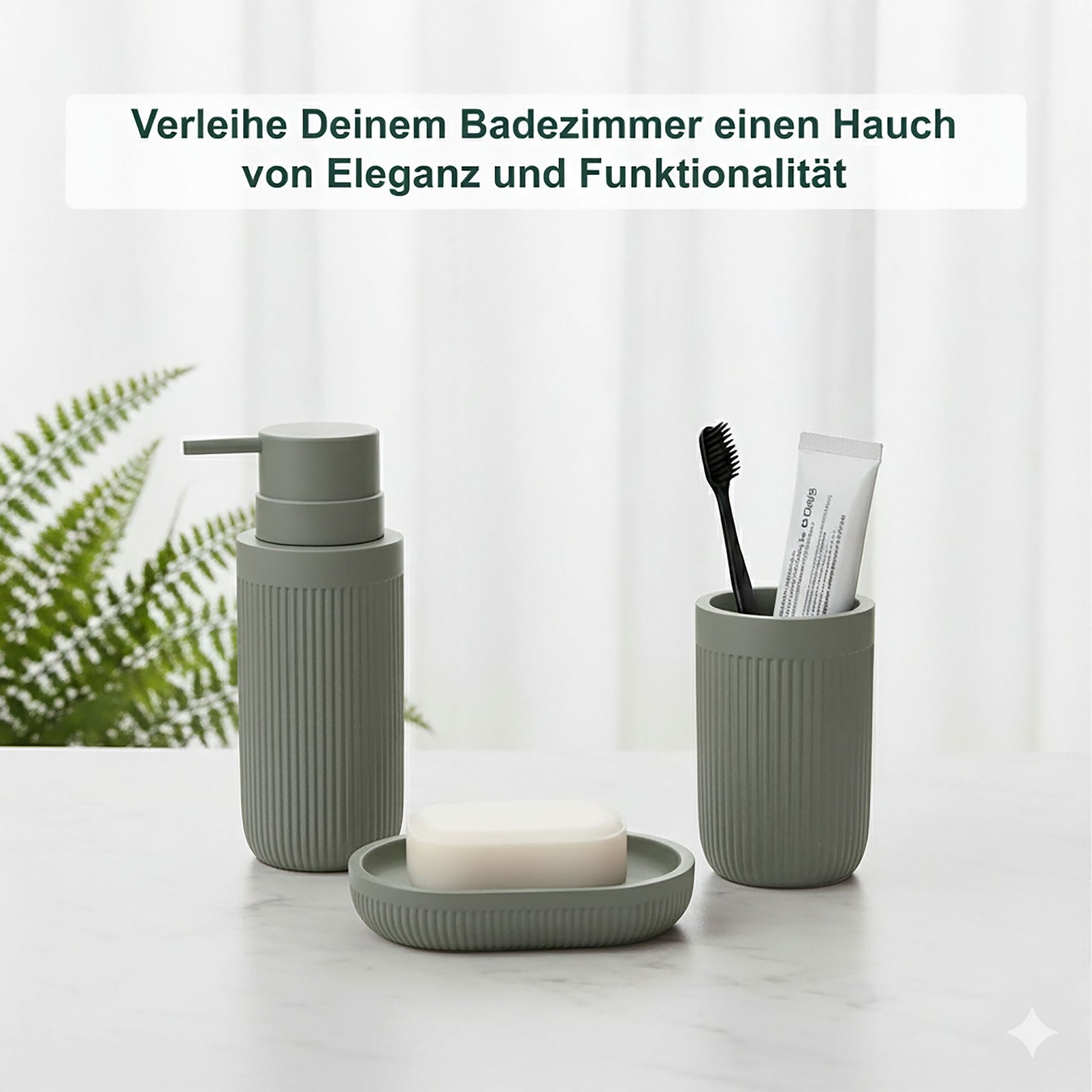 Bad Accessoires 3-teilig Grau von Relaxdays
