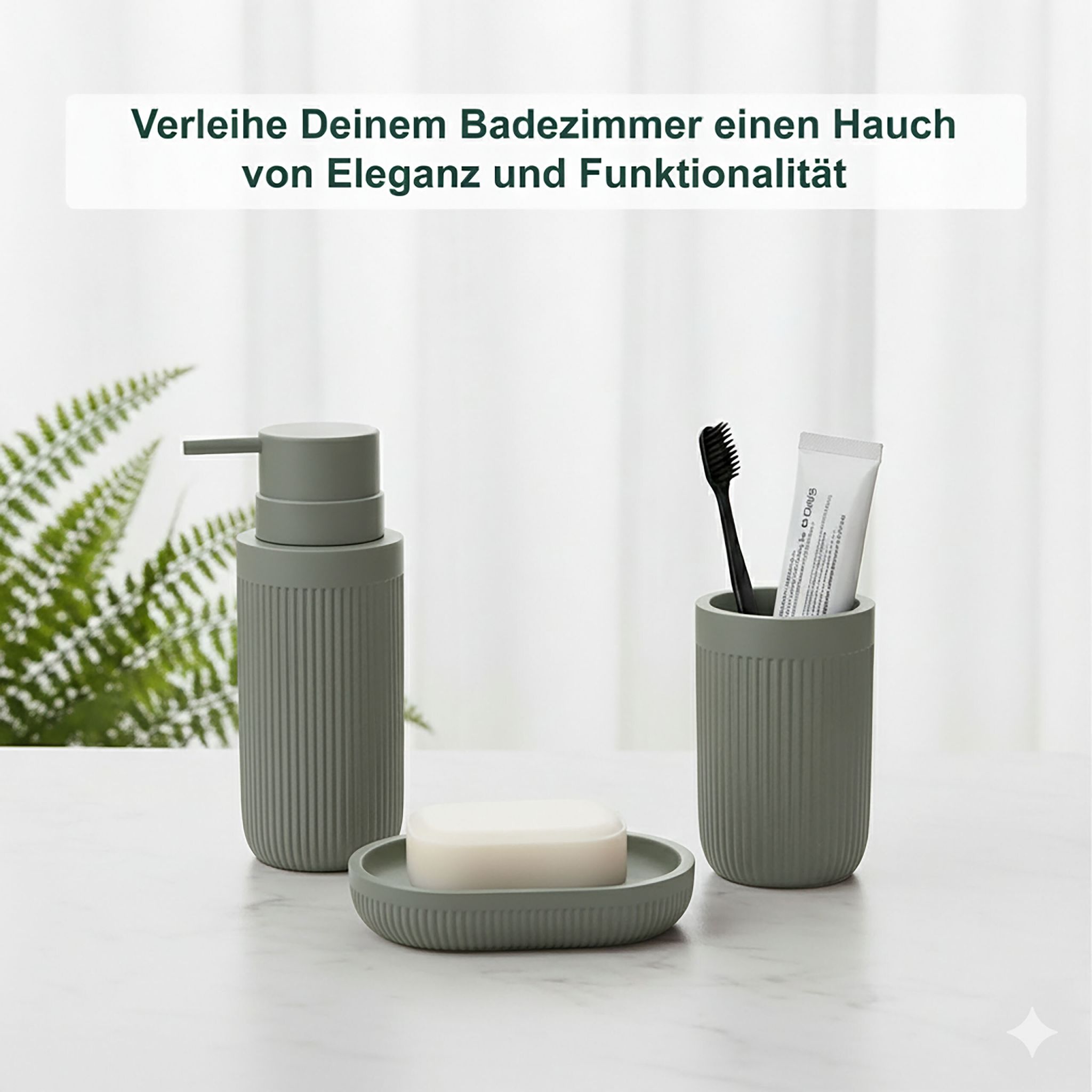 Bad Accessoires 3-teilig Grau von Relaxdays