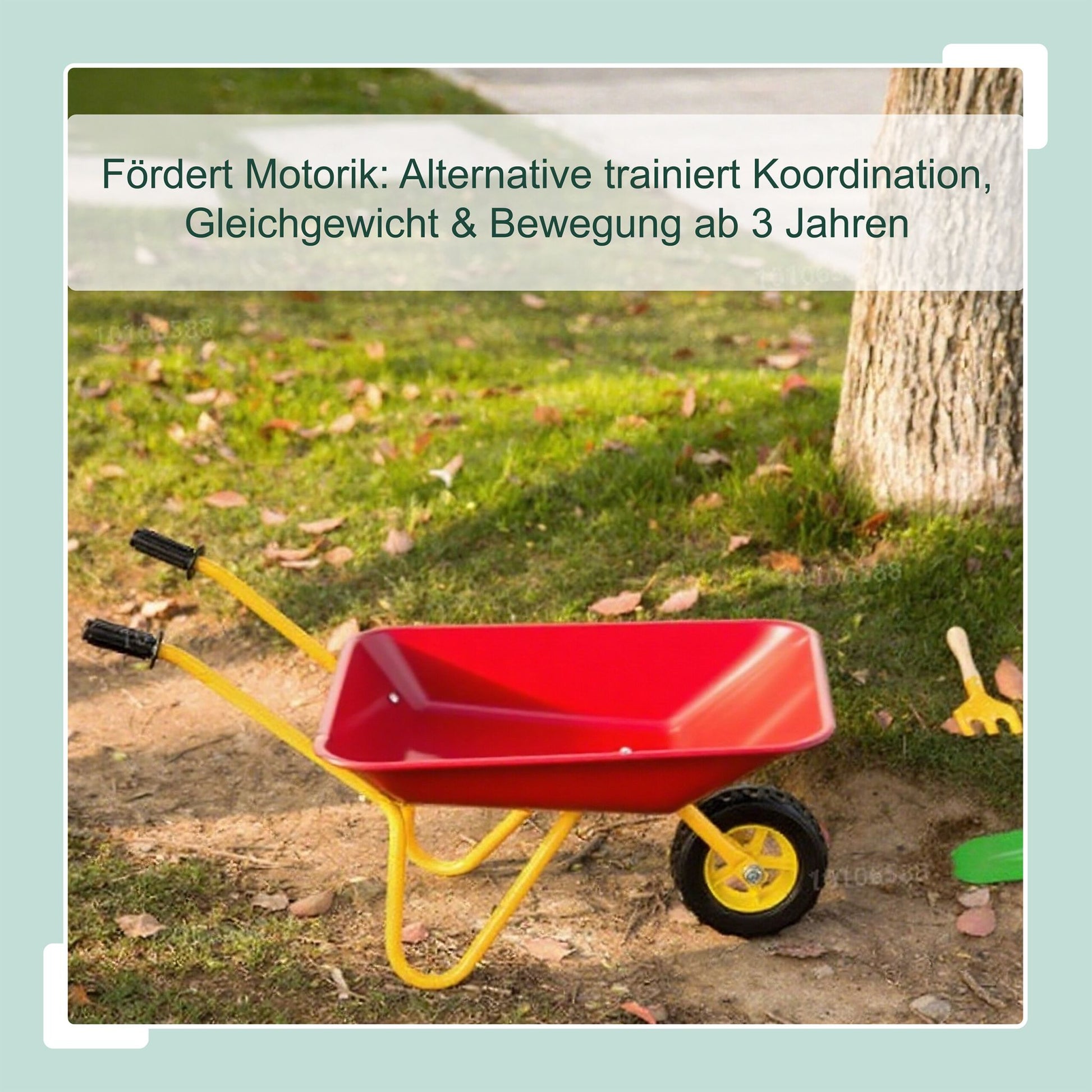 Schubkarre für Kinder Gelb-Rot-Schwarz von Relaxdays