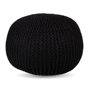 Gestrickter Pouf Schwarz von Relaxdays
