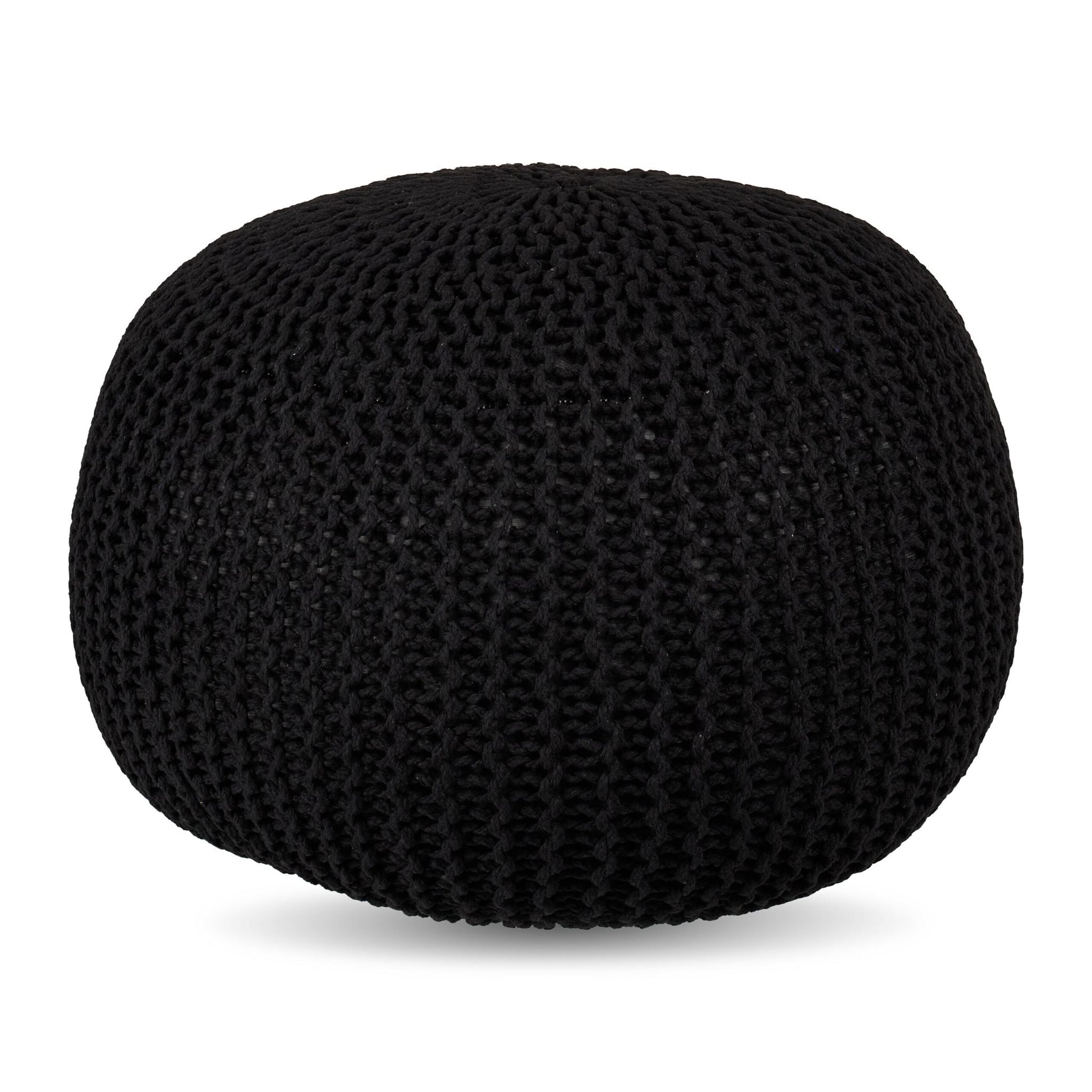 Gestrickter Pouf Schwarz von Relaxdays