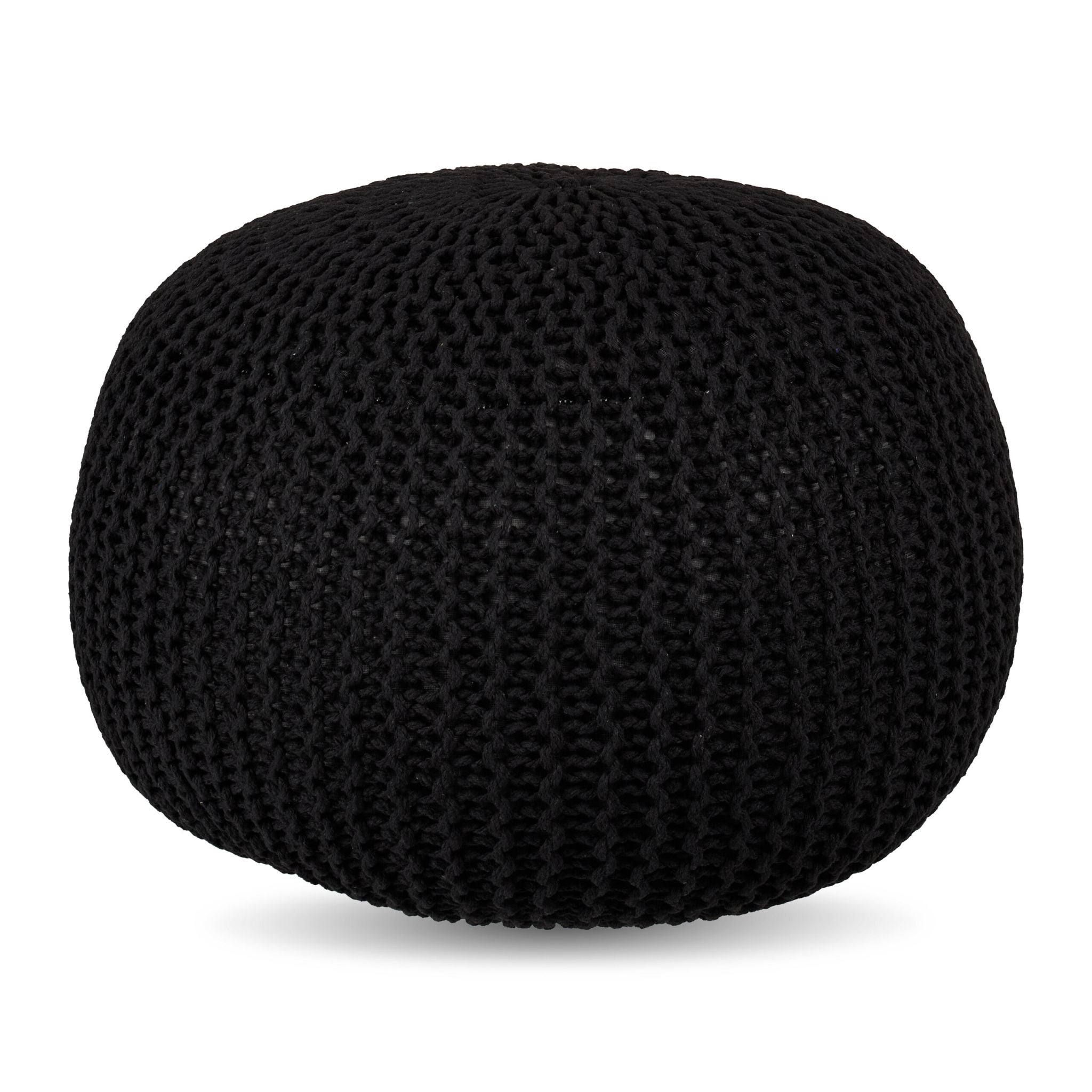 Gestrickter Pouf Schwarz von Relaxdays