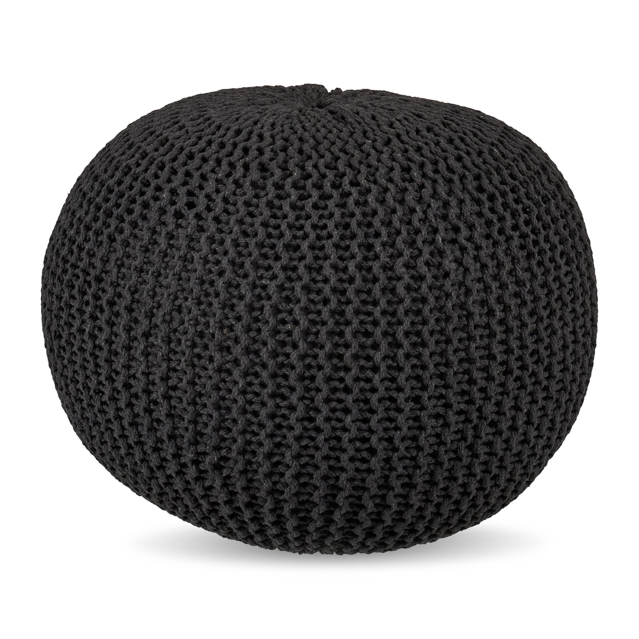 Gestrickter Pouf Anthrazit von Relaxdays
