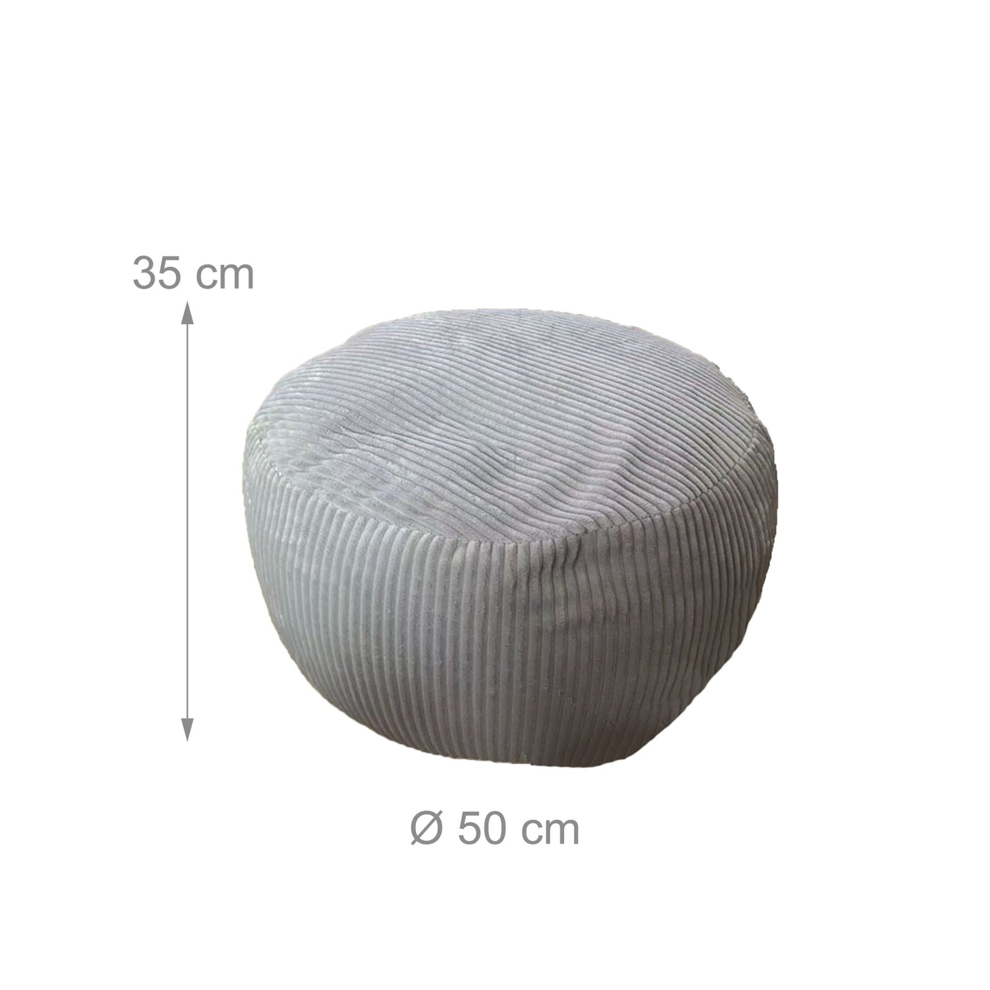 Pouf mit Cordbezug Grau von Relaxdays