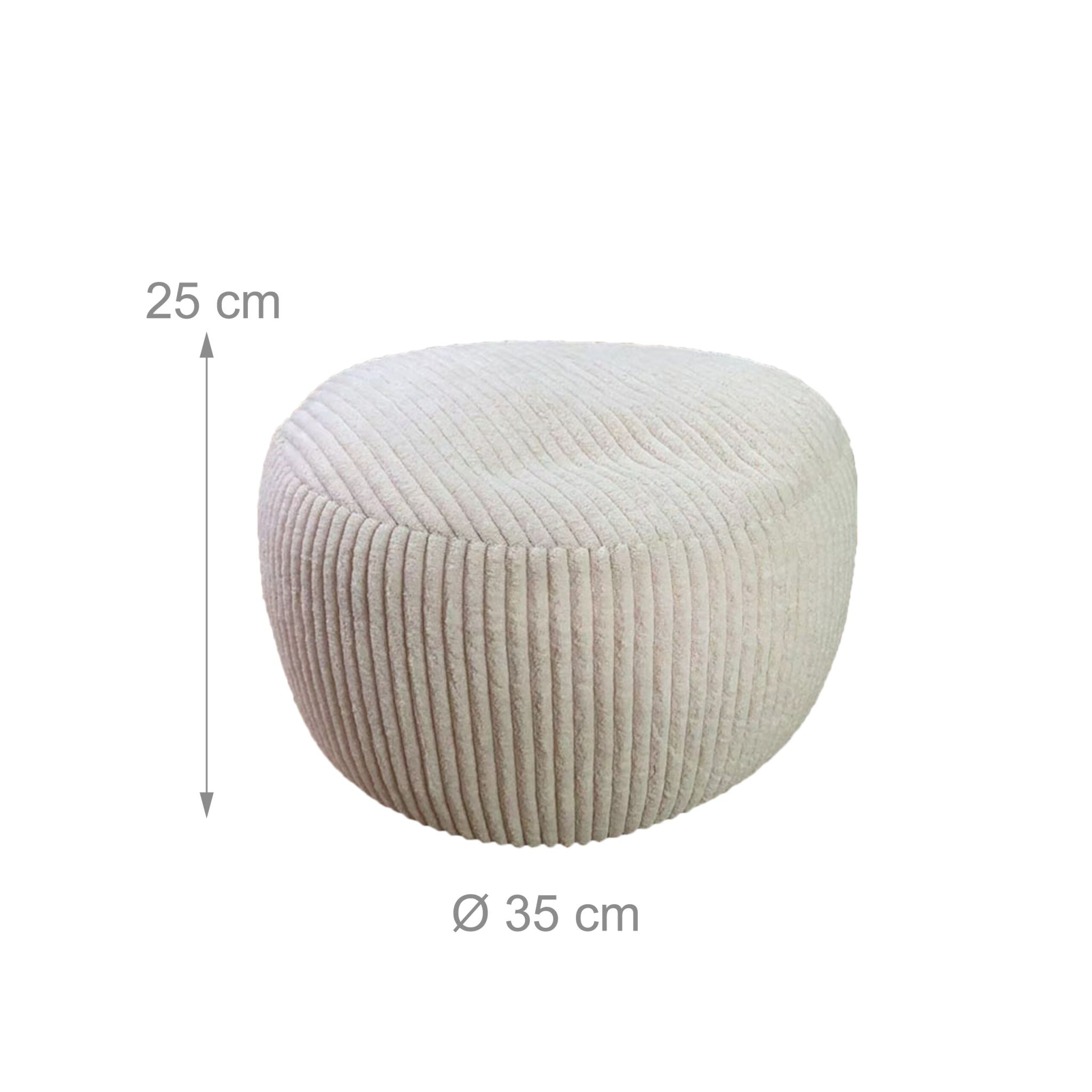 Pouf mit Cordbezug Beige von Relaxdays