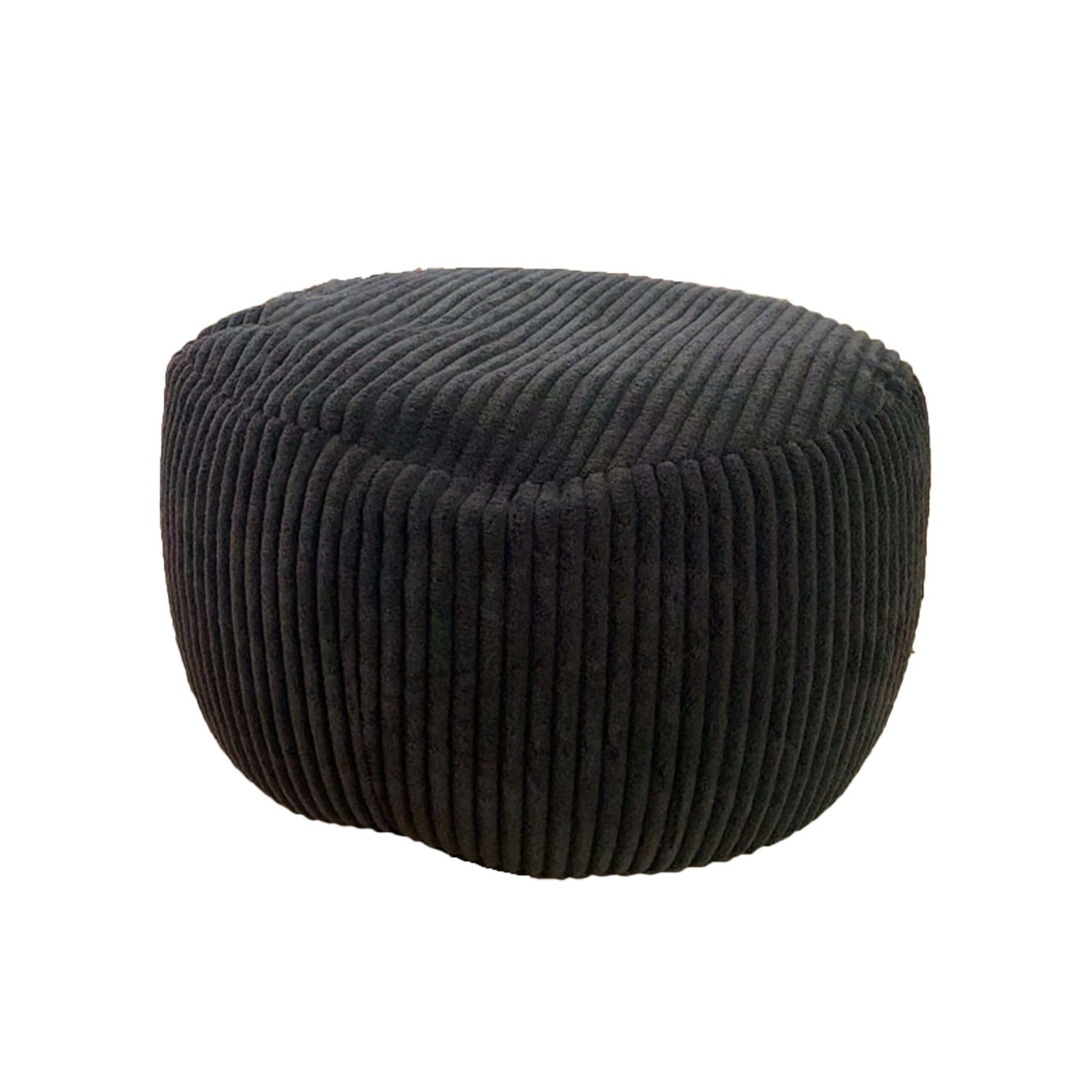 Pouf mit Cordbezug Schwarz von Relaxdays