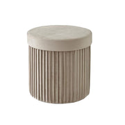 Hocker Samt mit Stauraum Beige von Relaxdays