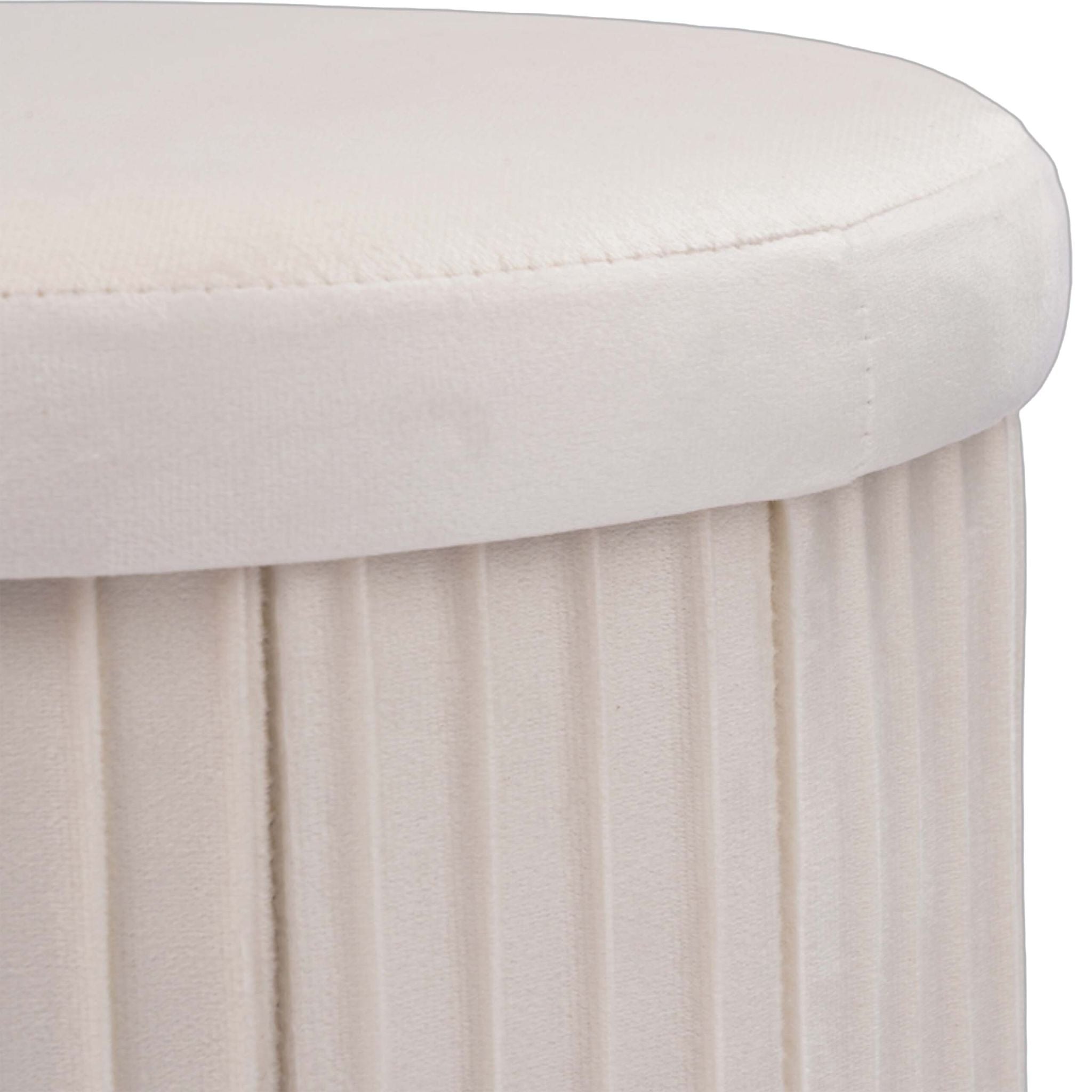 Hocker Samt mit Stauraum Creme von Relaxdays