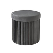 Hocker Samt mit Stauraum Anthrazit von Relaxdays