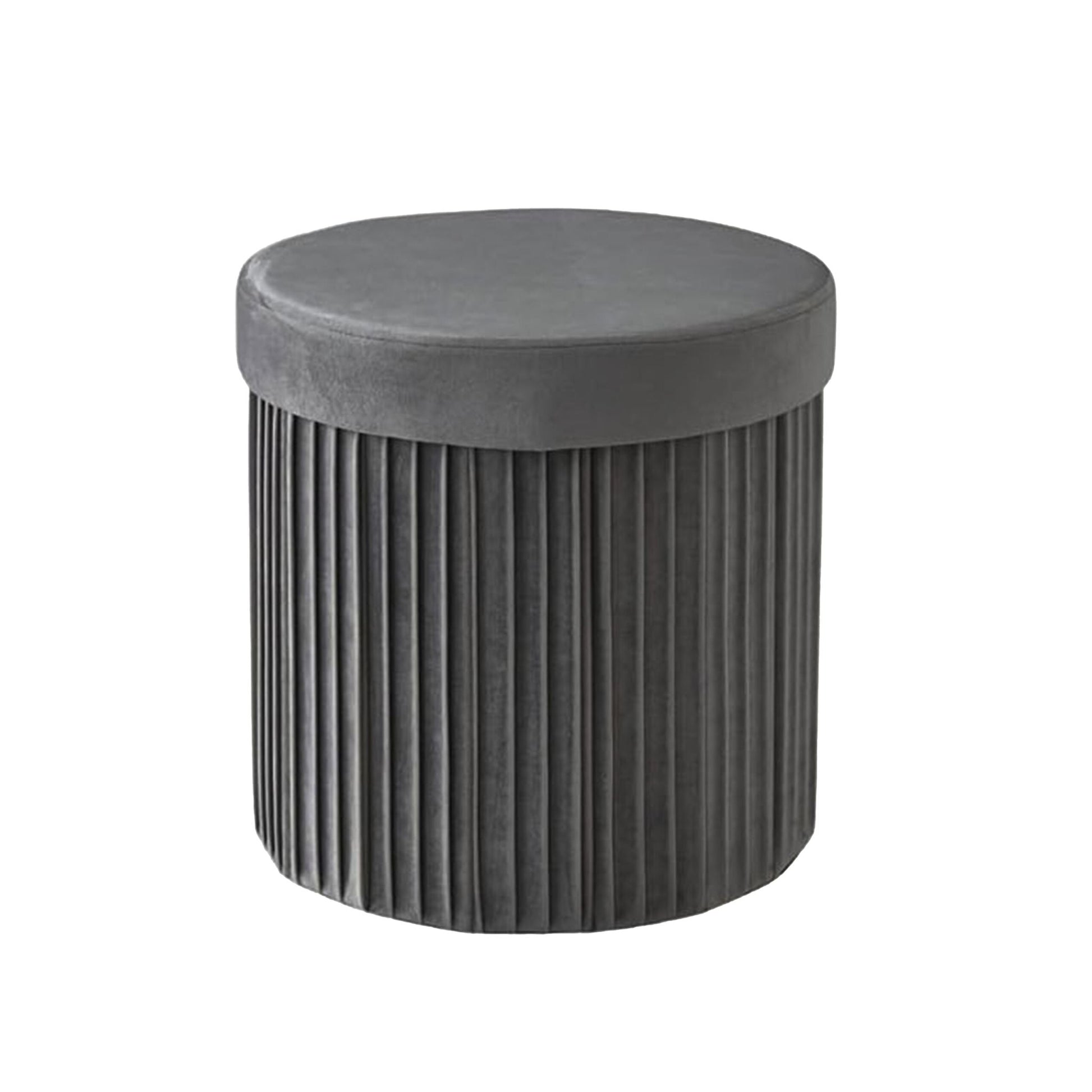 Hocker Samt mit Stauraum Anthrazit von Relaxdays