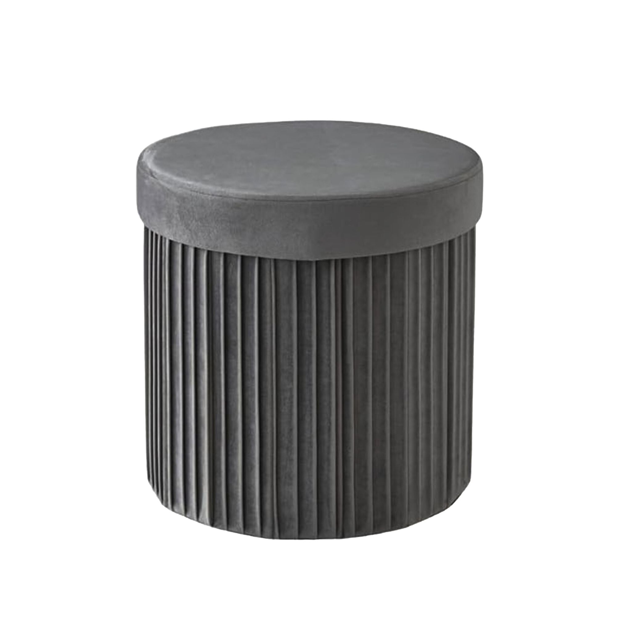 Hocker Samt mit Stauraum Anthrazit von Relaxdays