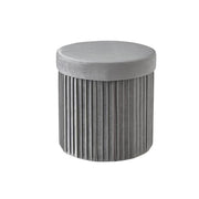 Hocker Samt mit Stauraum Grau von Relaxdays