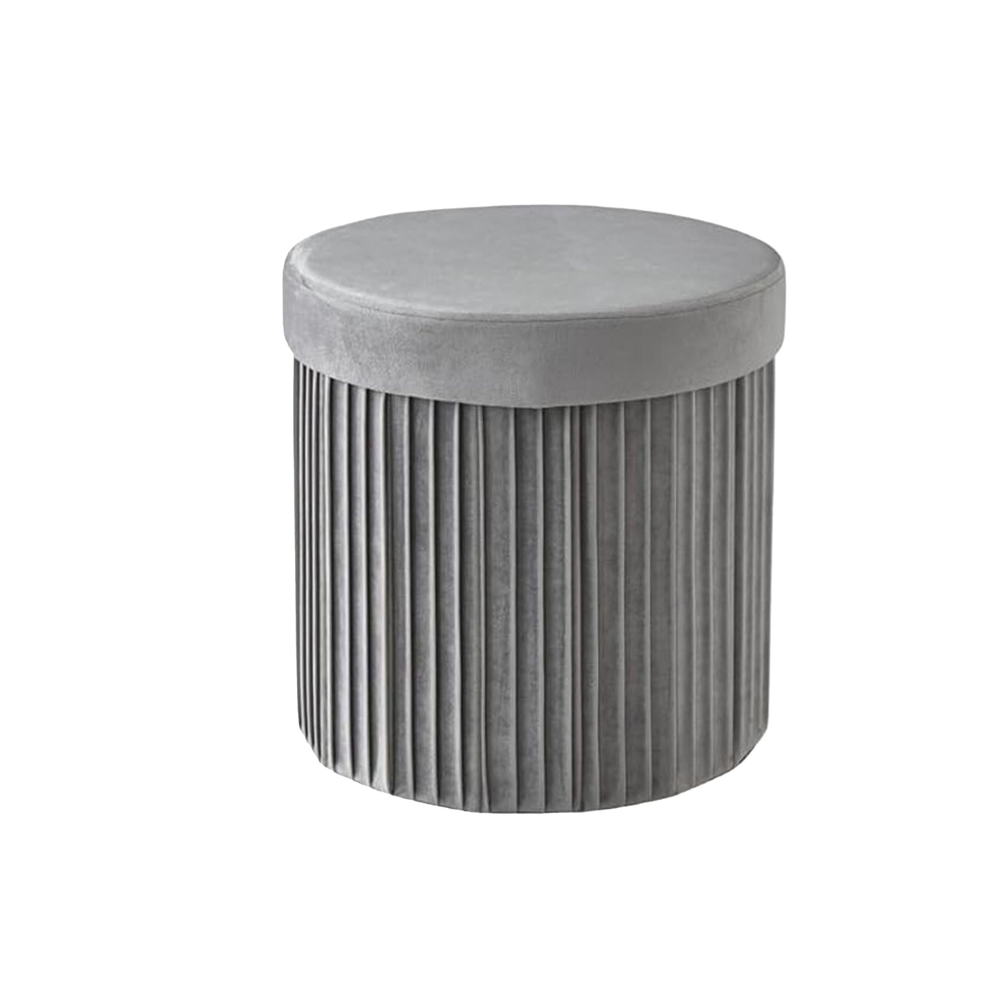 Hocker Samt mit Stauraum Grau von Relaxdays