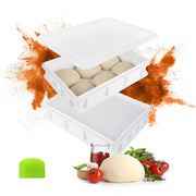Pizzaballenbox mit Deckel 2er-Set Weiss-Grün von Relaxdays