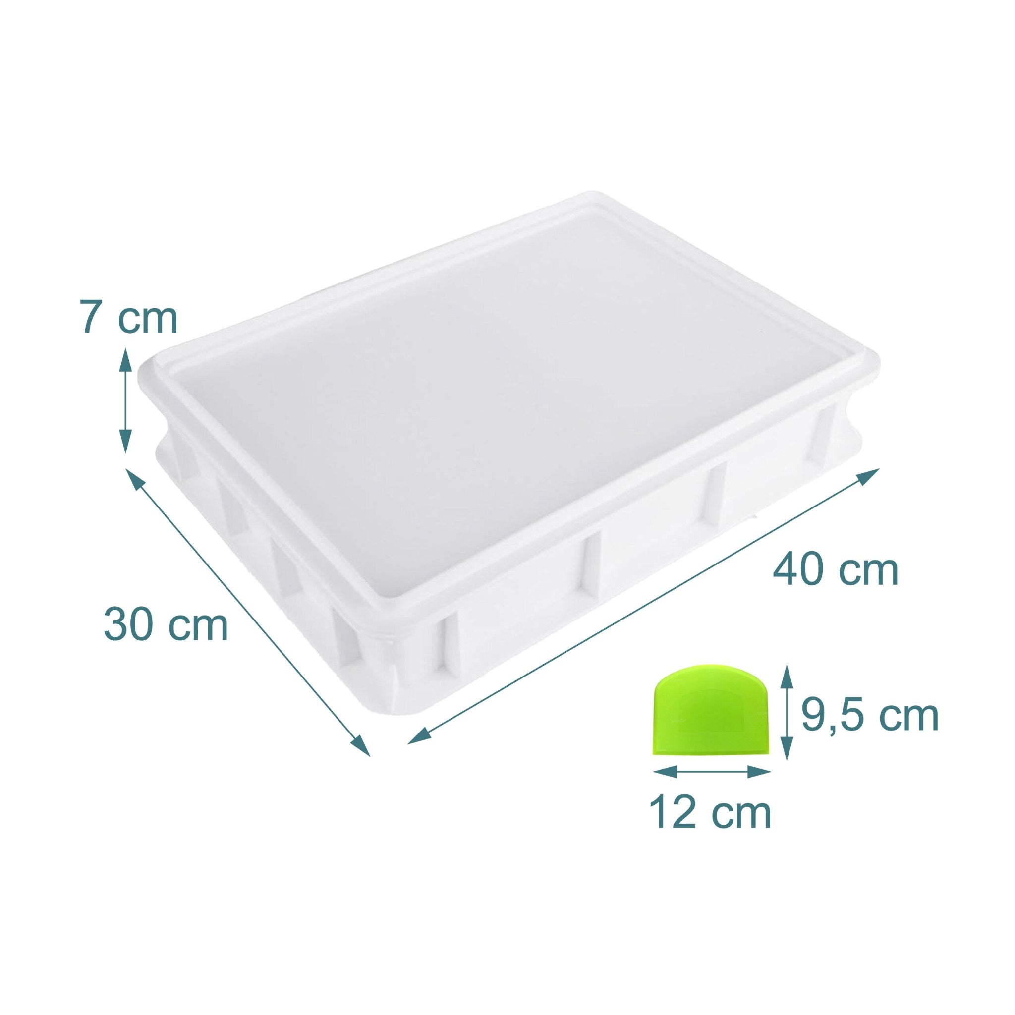 Pizzaballenbox mit Deckel 2er-Set Weiss-Grün von Relaxdays