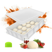 Pizzaballenbox mit Deckel Weiss-Grün von Relaxdays