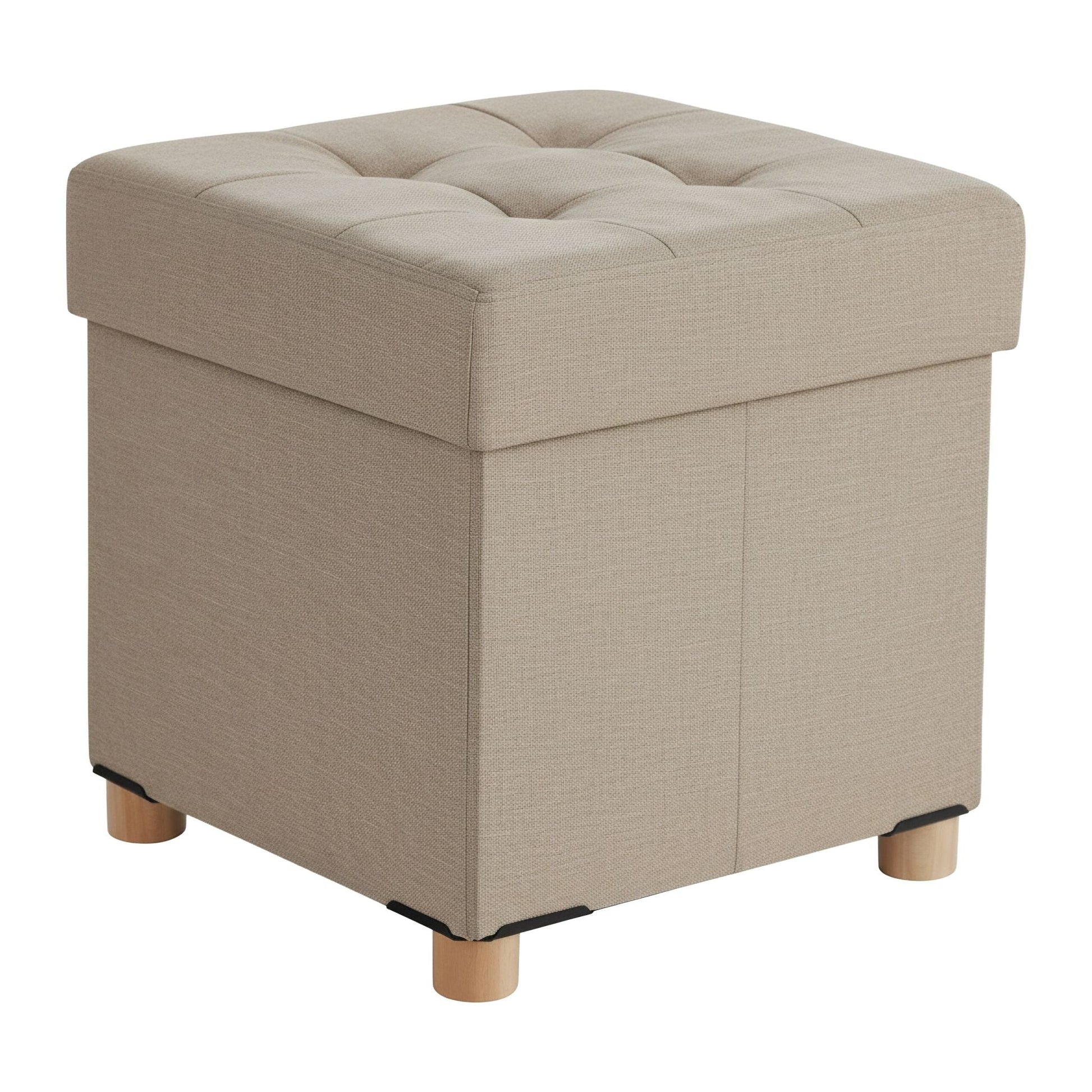 Hocker mit Stauraum Beige von Relaxdays
