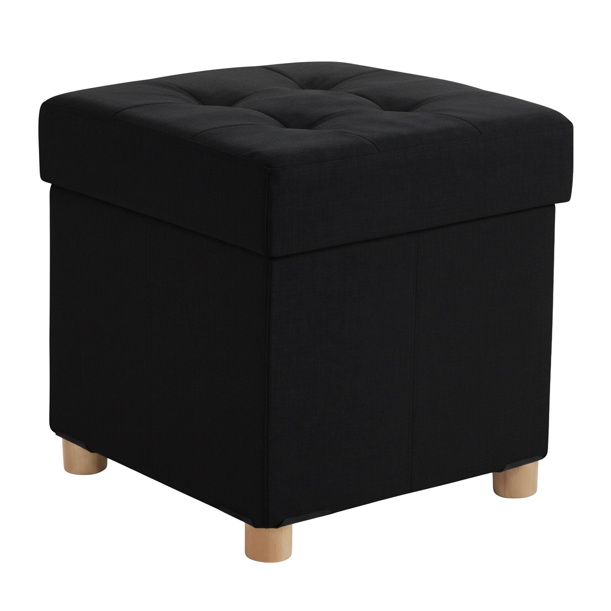 Hocker mit Stauraum Schwarz von Relaxdays