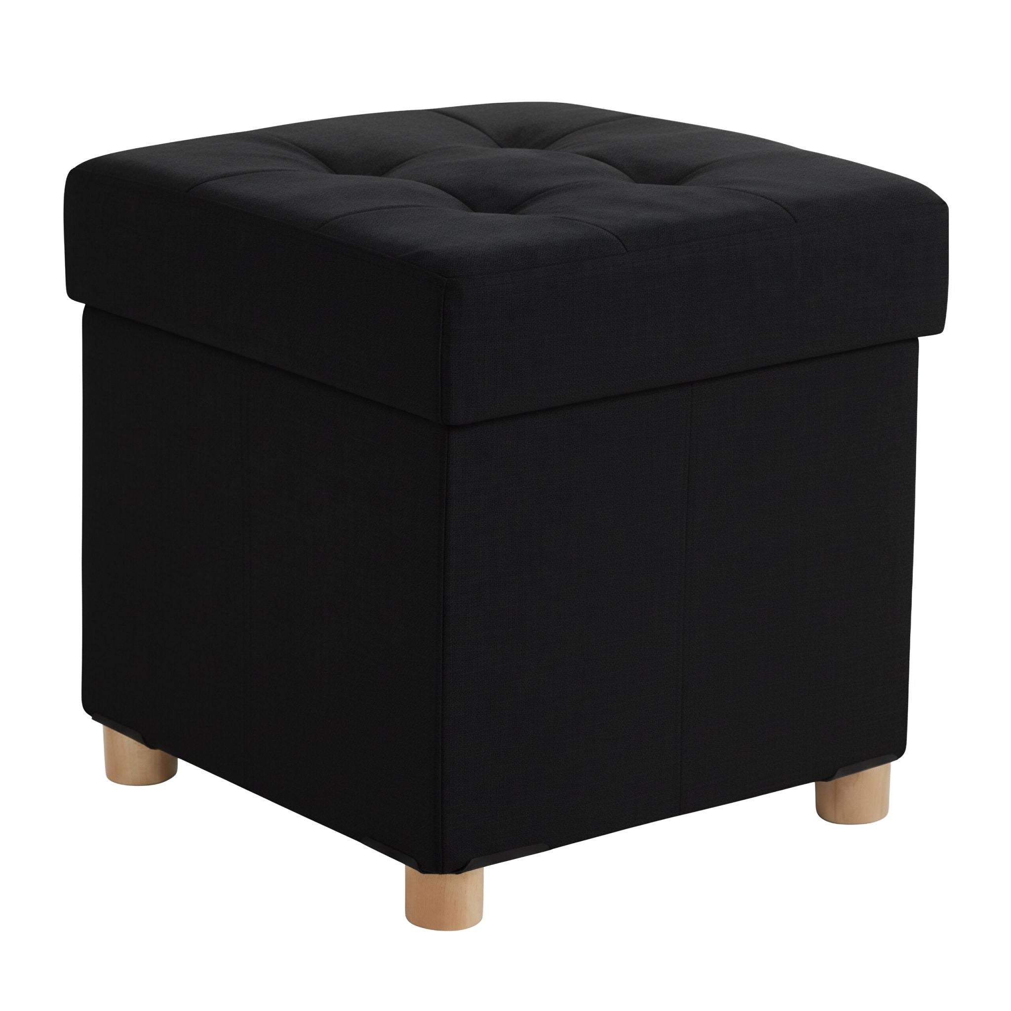 Hocker mit Stauraum Schwarz von Relaxdays