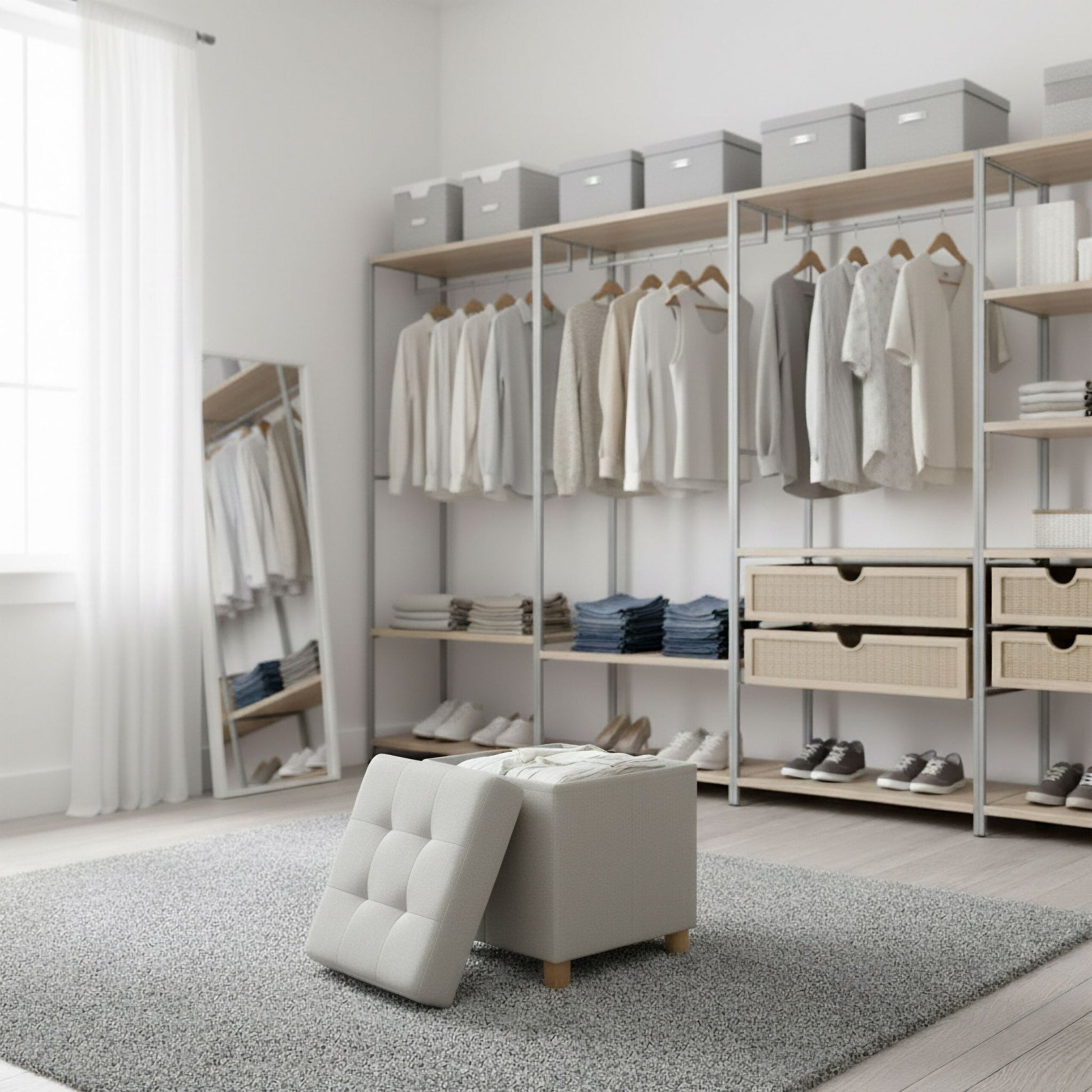 Hocker mit Stauraum Grau von Relaxdays