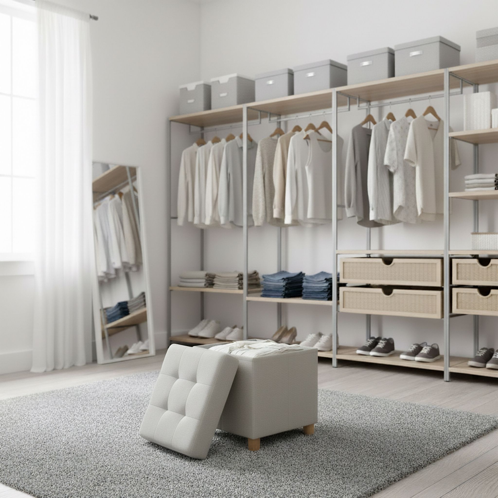 Hocker mit Stauraum Grau von Relaxdays
