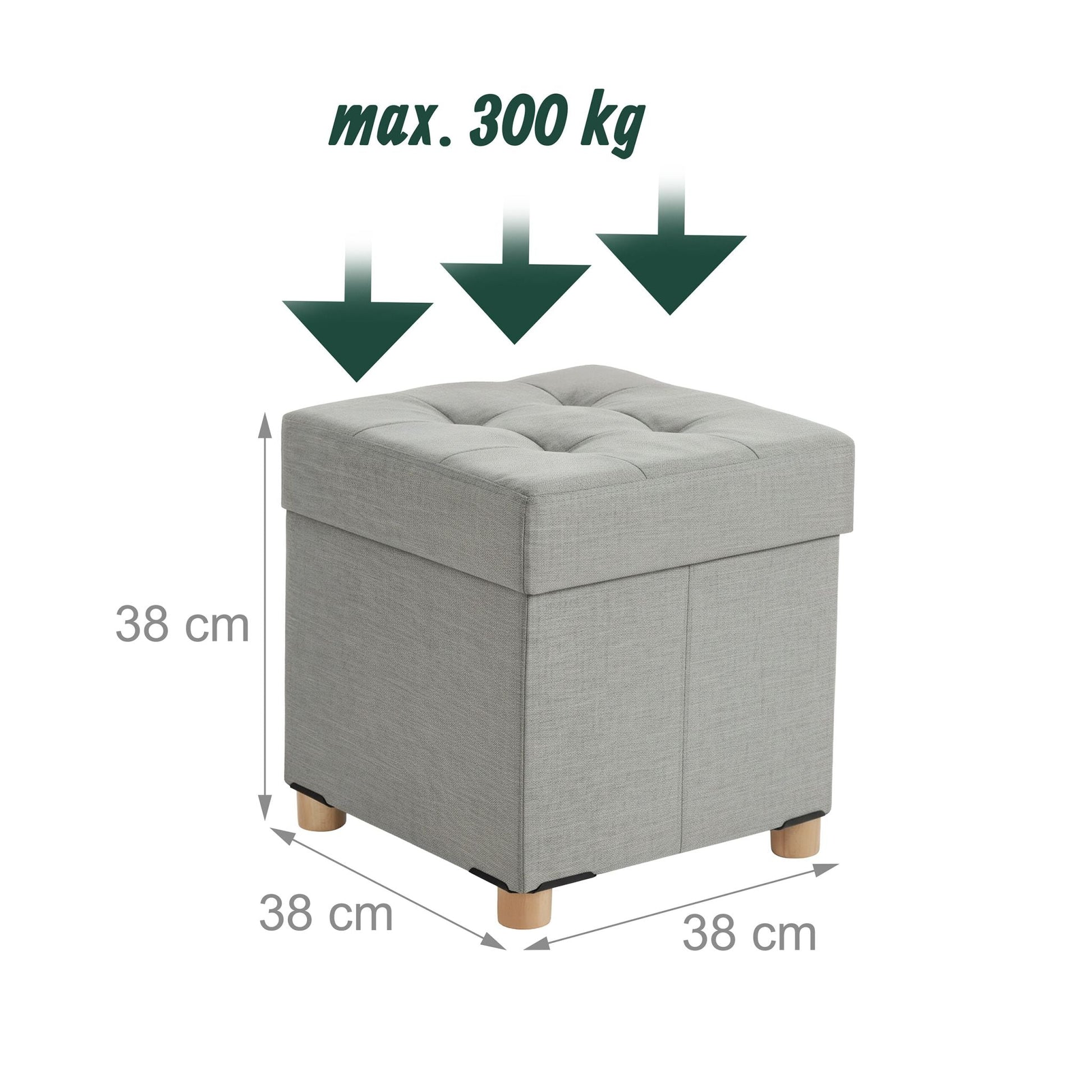 Hocker mit Stauraum Grau von Relaxdays