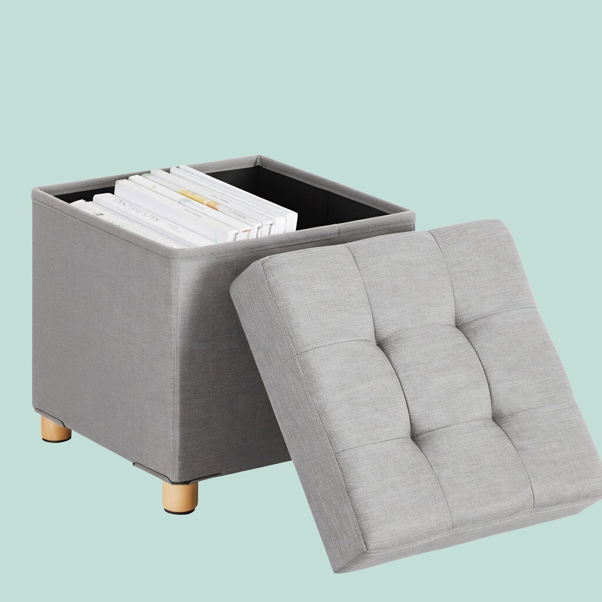 Hocker mit Stauraum Grau von Relaxdays