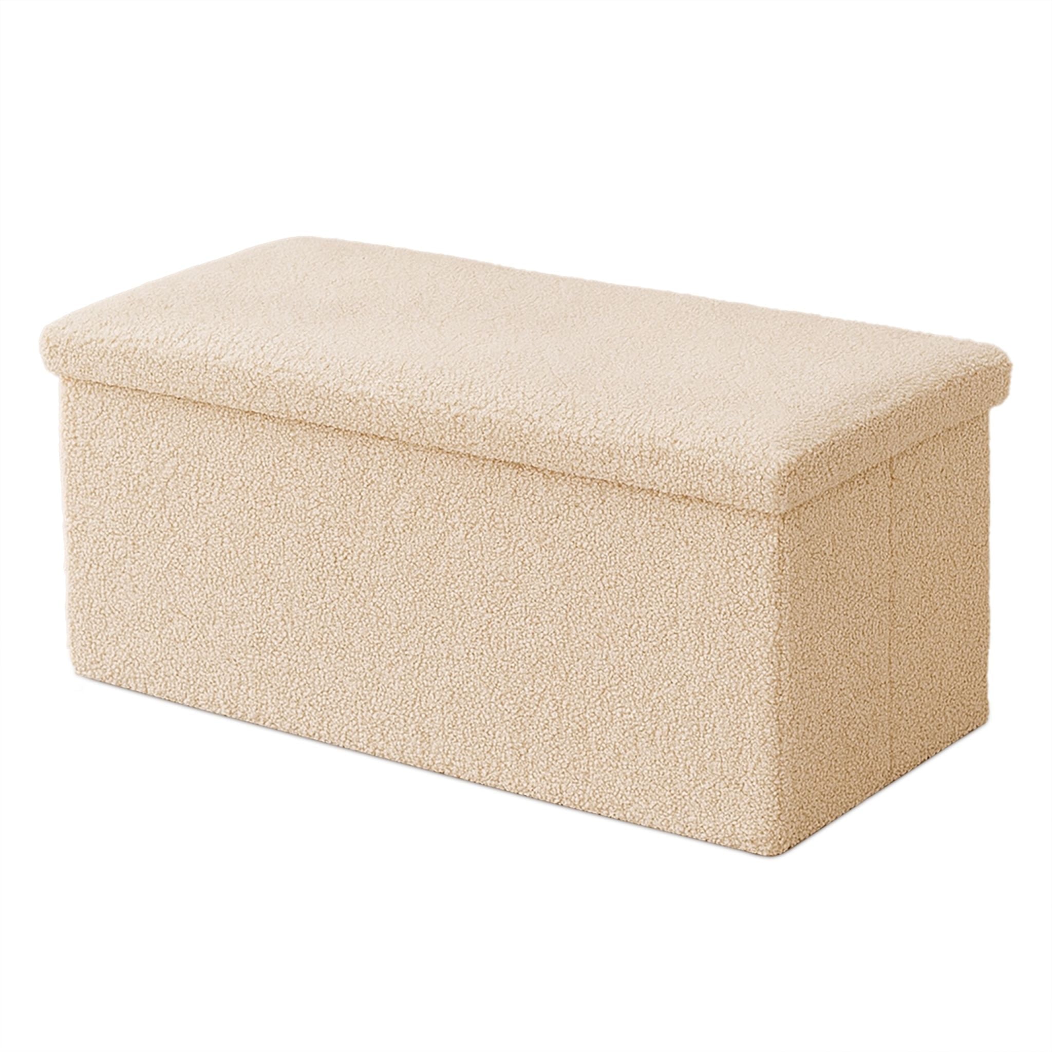 Sitzbank Teddystoff Beige von Relaxdays