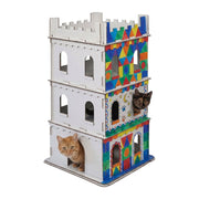 Katzenburg XL Pappe Weiss von Relaxdays