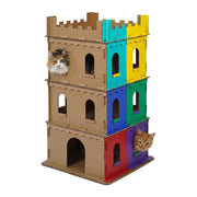 Katzenburg XL Pappe Braun von Relaxdays