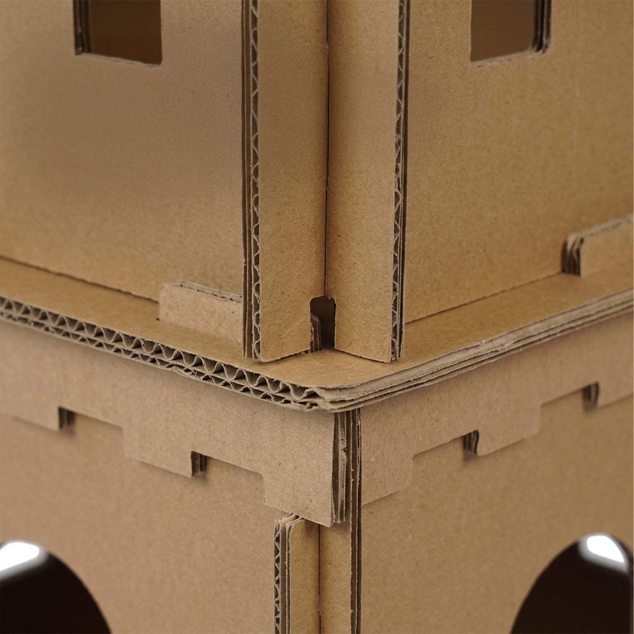 Katzenburg XL Pappe Braun von Relaxdays