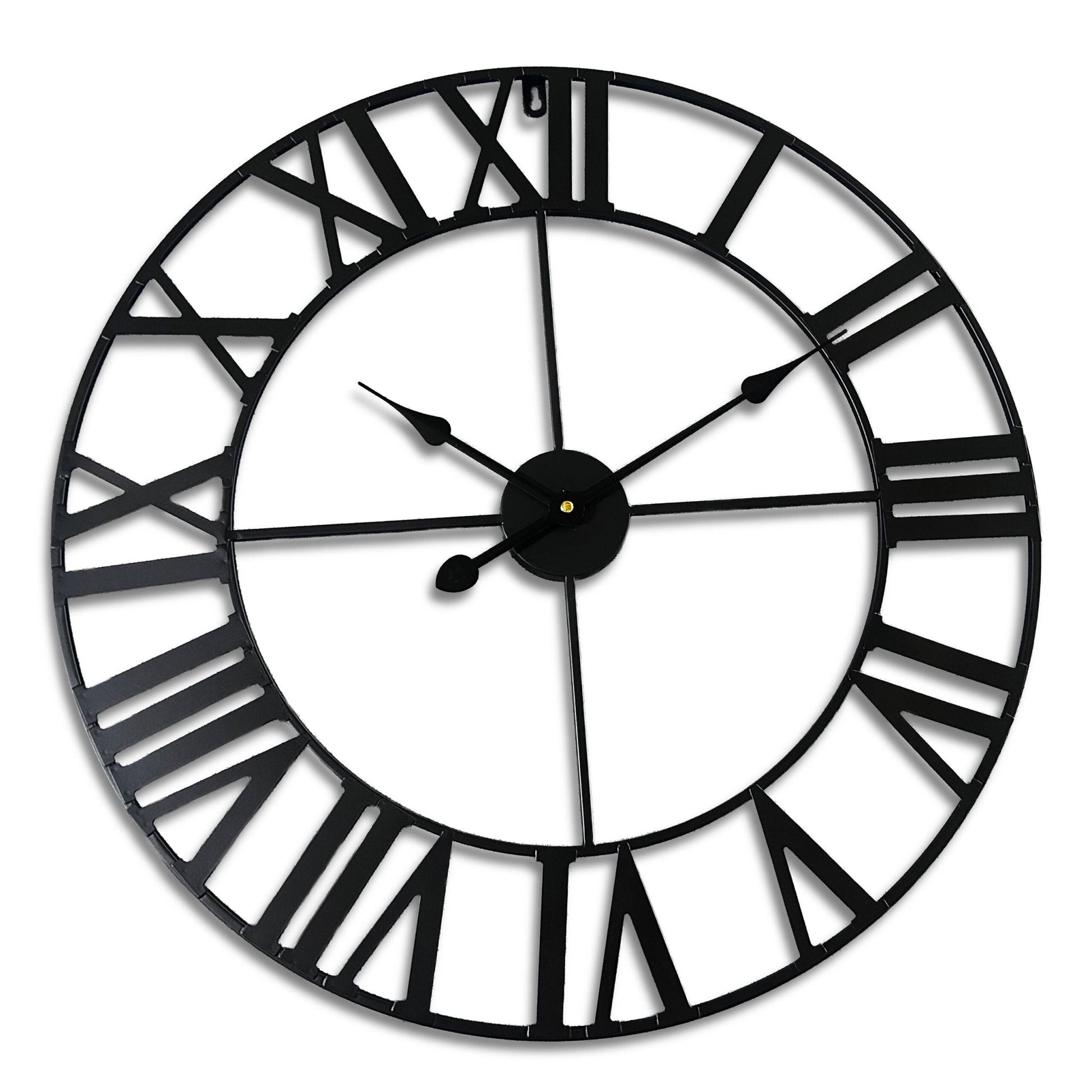 Wanduhr mit römischen Zahlen Schwarz von Relaxdays
