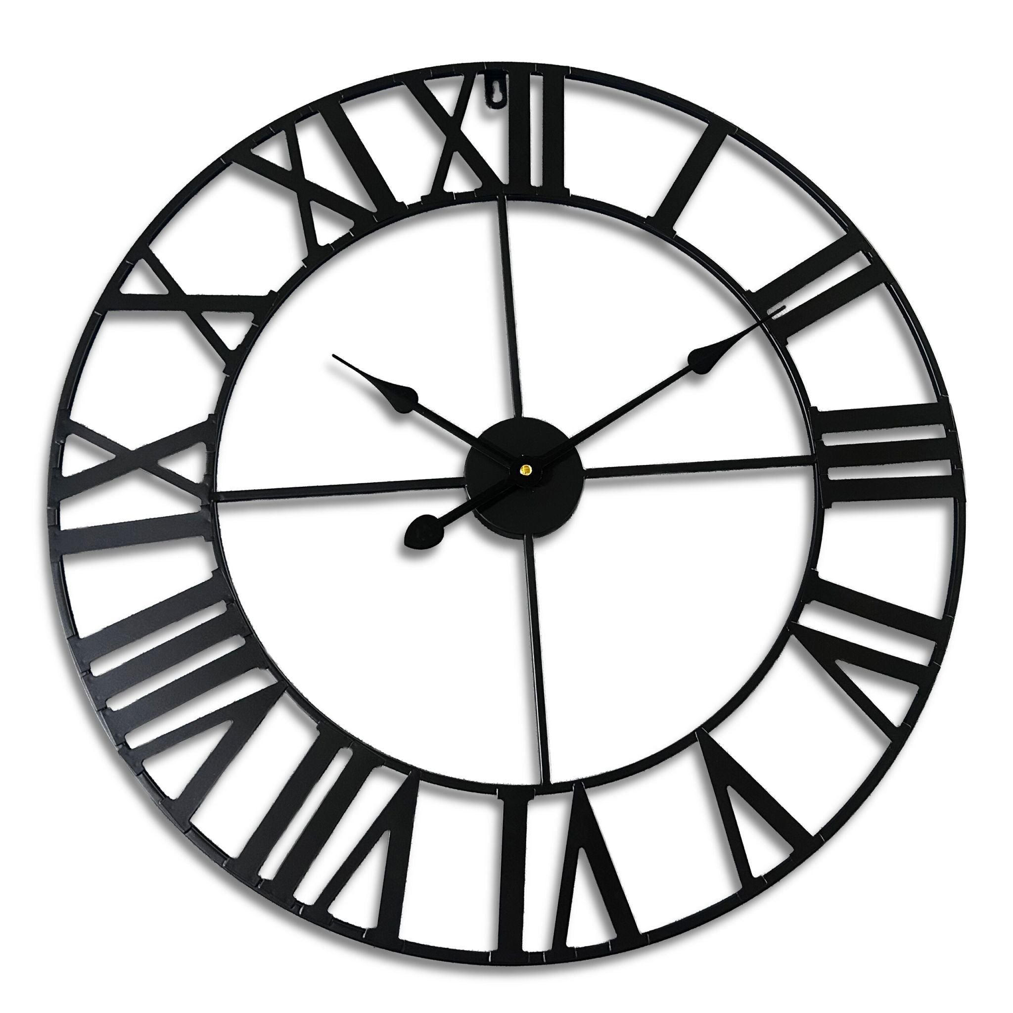 Wanduhr mit römischen Zahlen Schwarz von Relaxdays