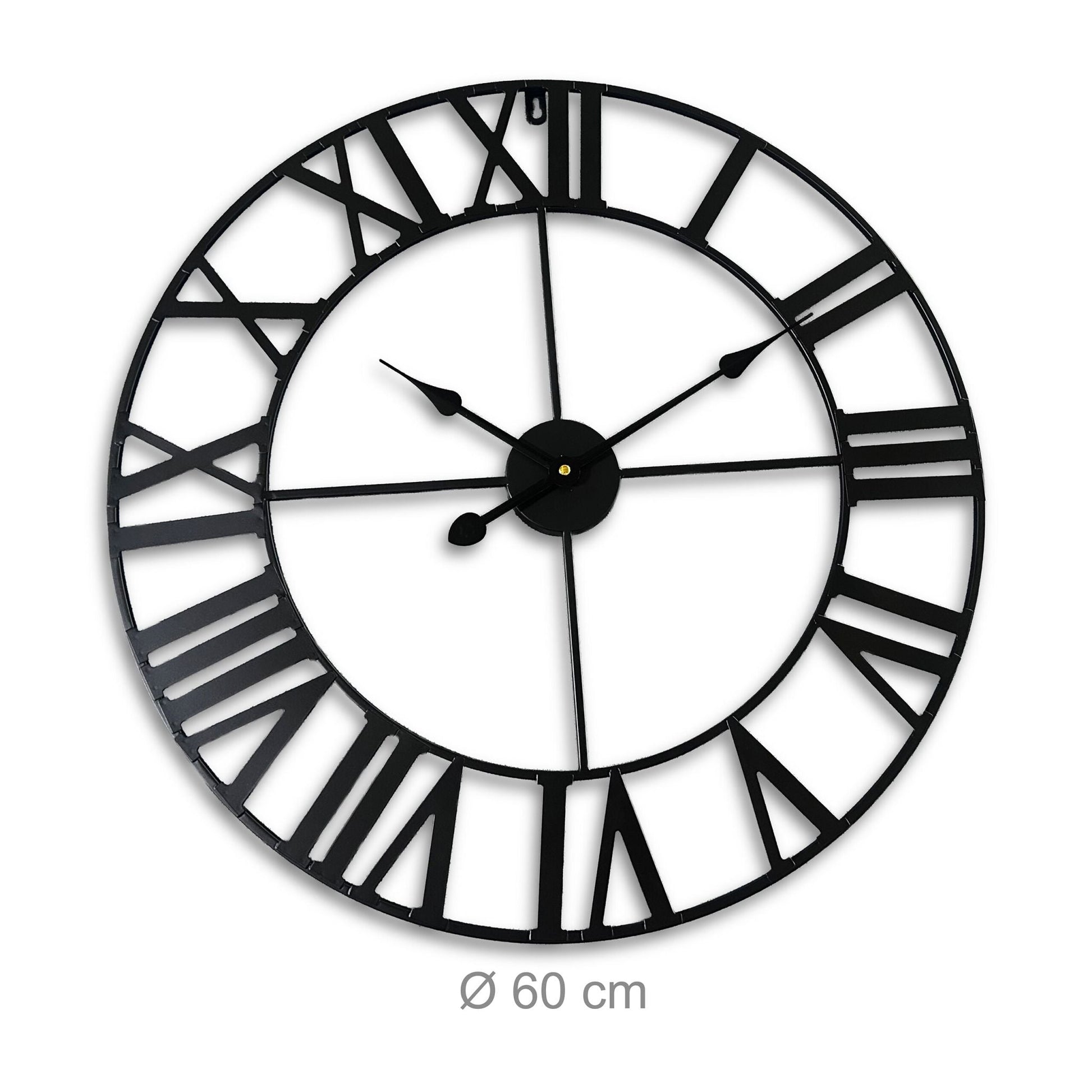 Wanduhr mit römischen Zahlen Schwarz von Relaxdays